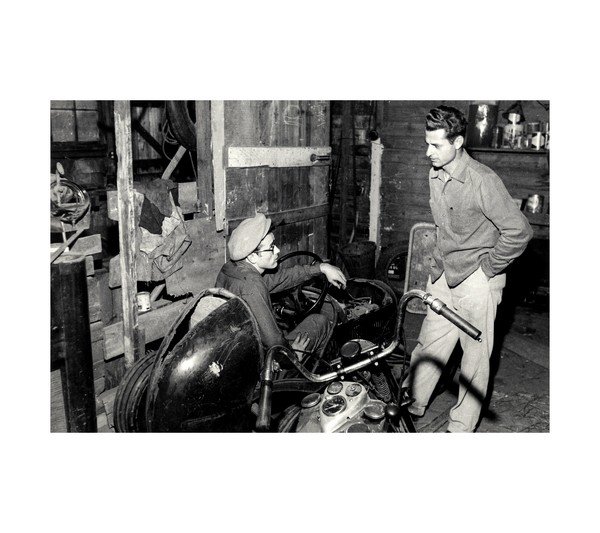 James Dean in Martin Carter's Motorcycle Shop copy