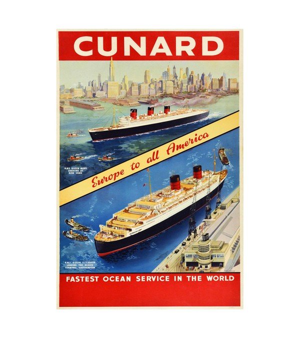 1930 Cunard fastest ocean service in the world 