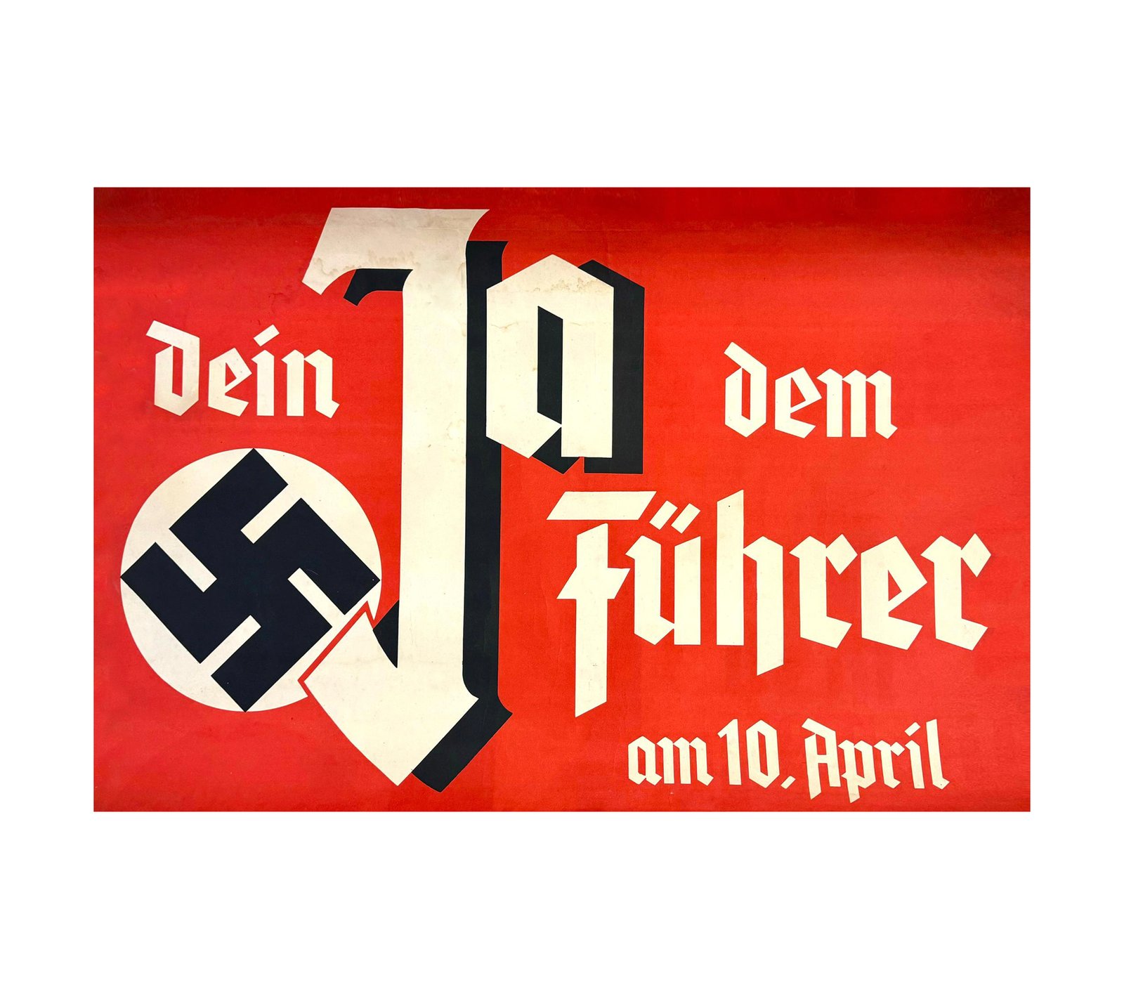 1936 Adolf Hitler Election Poster 'Dein Ja dem Fuhrer' 