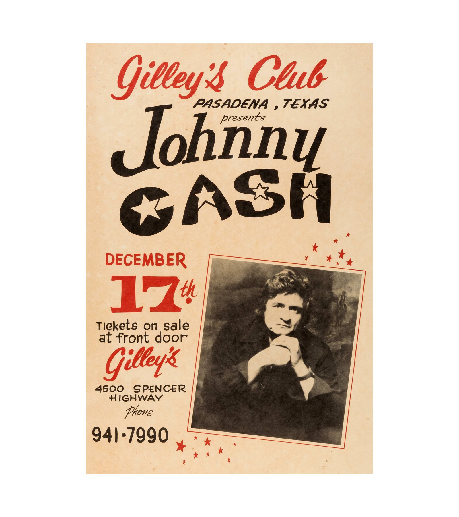 1977 Johnny Cash - Gilley's Club in Pasadena, TX 