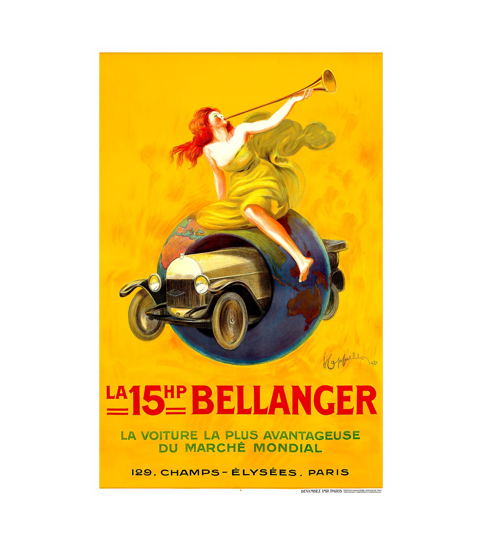 1921 La 15hp Bellanger Leonetto Cappiello (Italian, 1875-1942) Facebook 