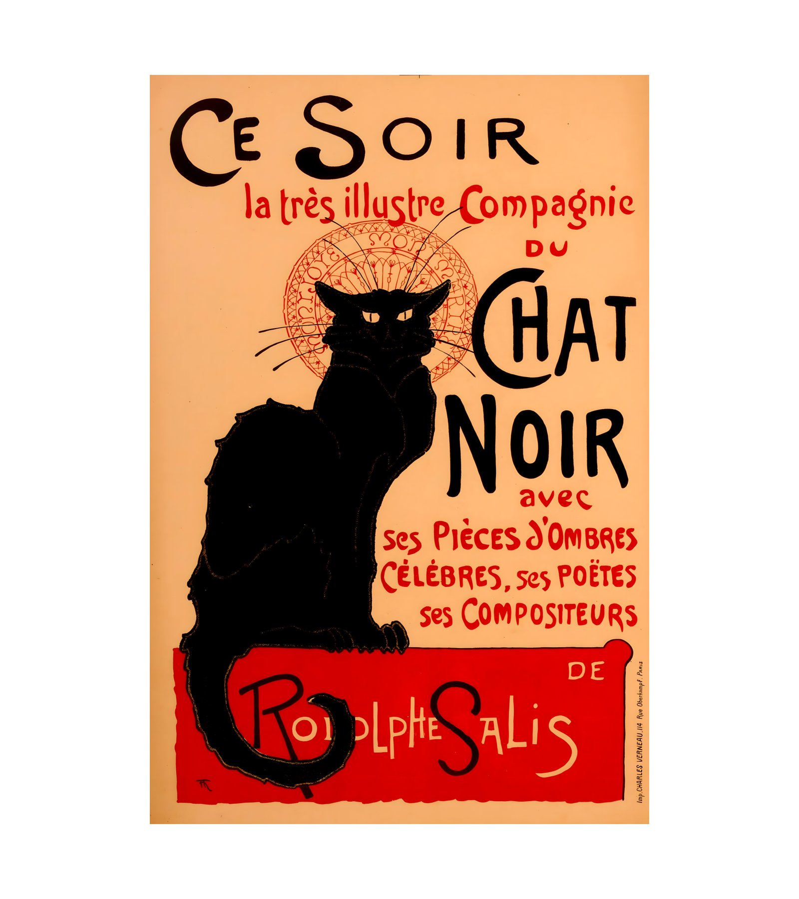 1896 Theophile-Alexandre Steinlen - Chat Noir - Ce Soir 