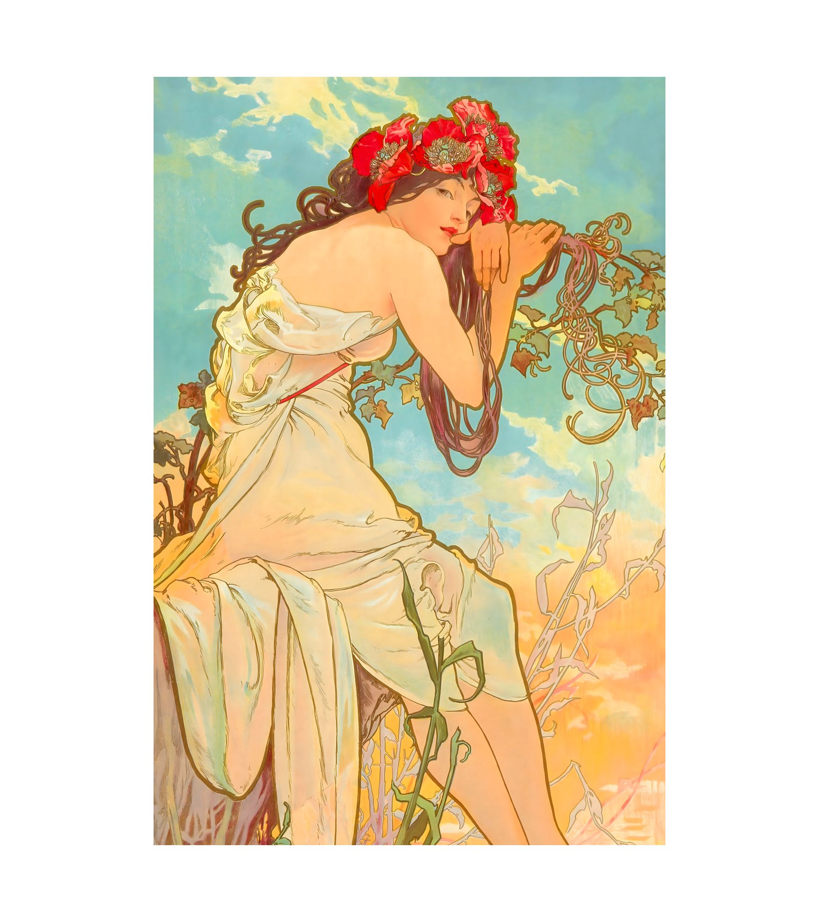 1896 ALPHONSE MUCHA (1860-1939) The Seasons - Imp. F. Champenois, Paris 