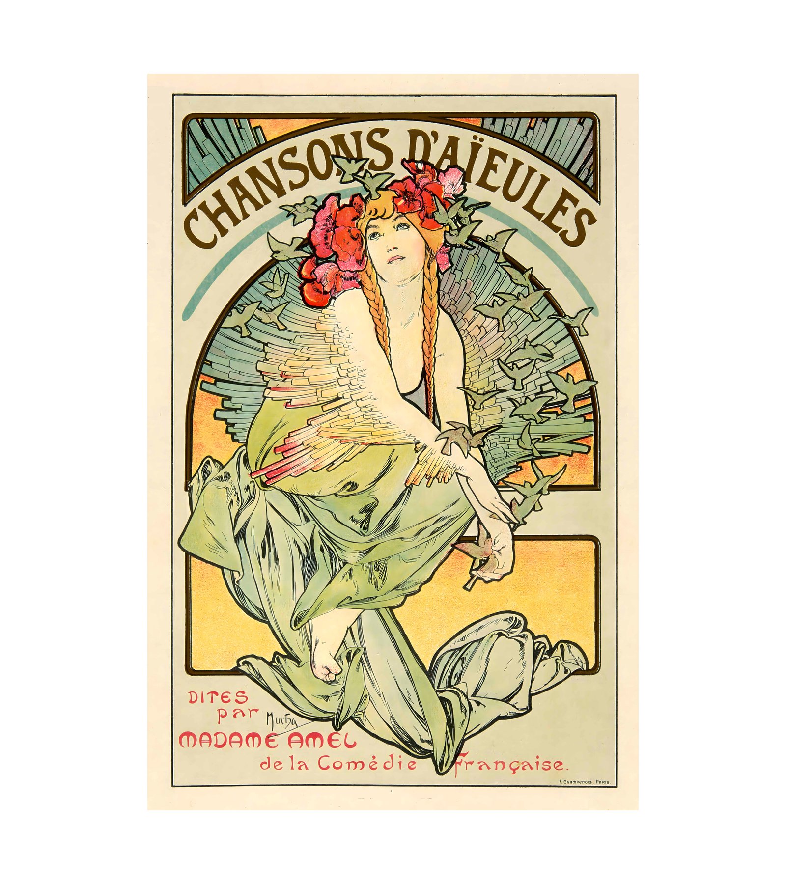 1898 ALPHONSE MUCHA - Chansons d’AIeules - Imp. F. Champenois, Paris 