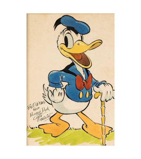 1940 Donald Duck Signed by Clyde Geronimi Original Art (Walt Disney) 