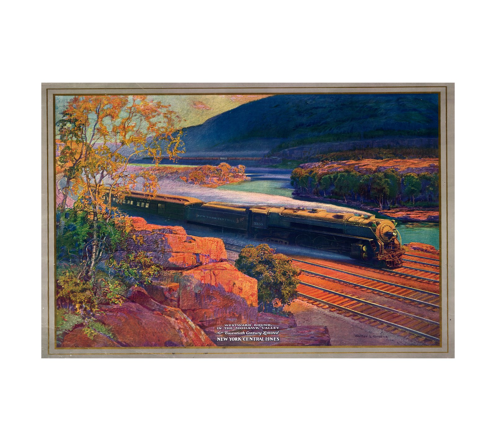 1920 Westward bound, in the Mohawk Valley The Twentieth Century Limited, New York Central Lines 