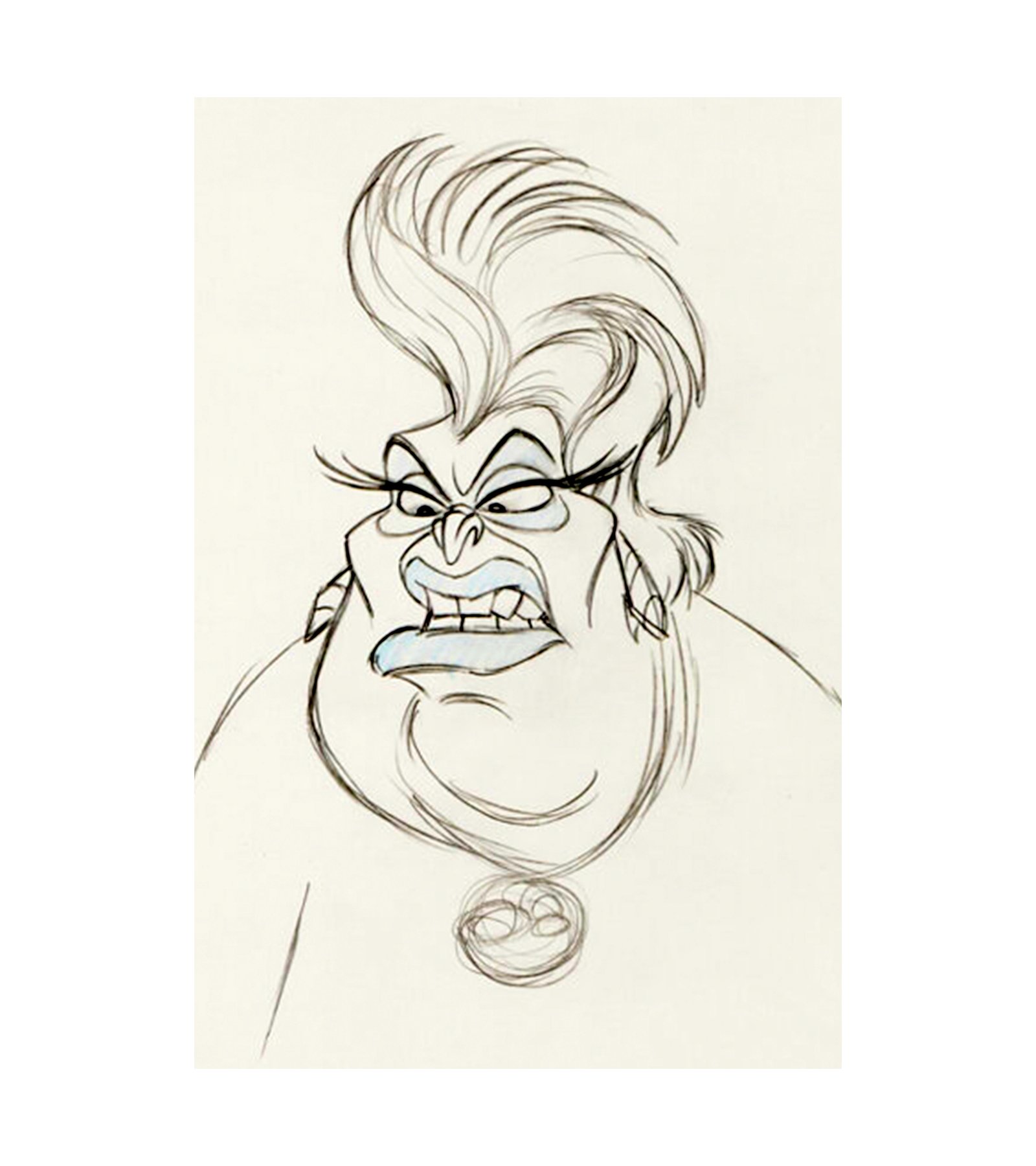 1989 The Little Mermaid Ursula Animation Drawing 