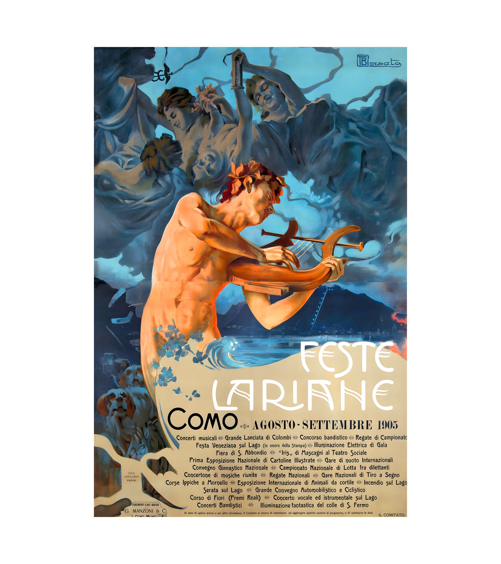 1905 T. BORSATO - Feste Lariane G. Manzoni, Milano 