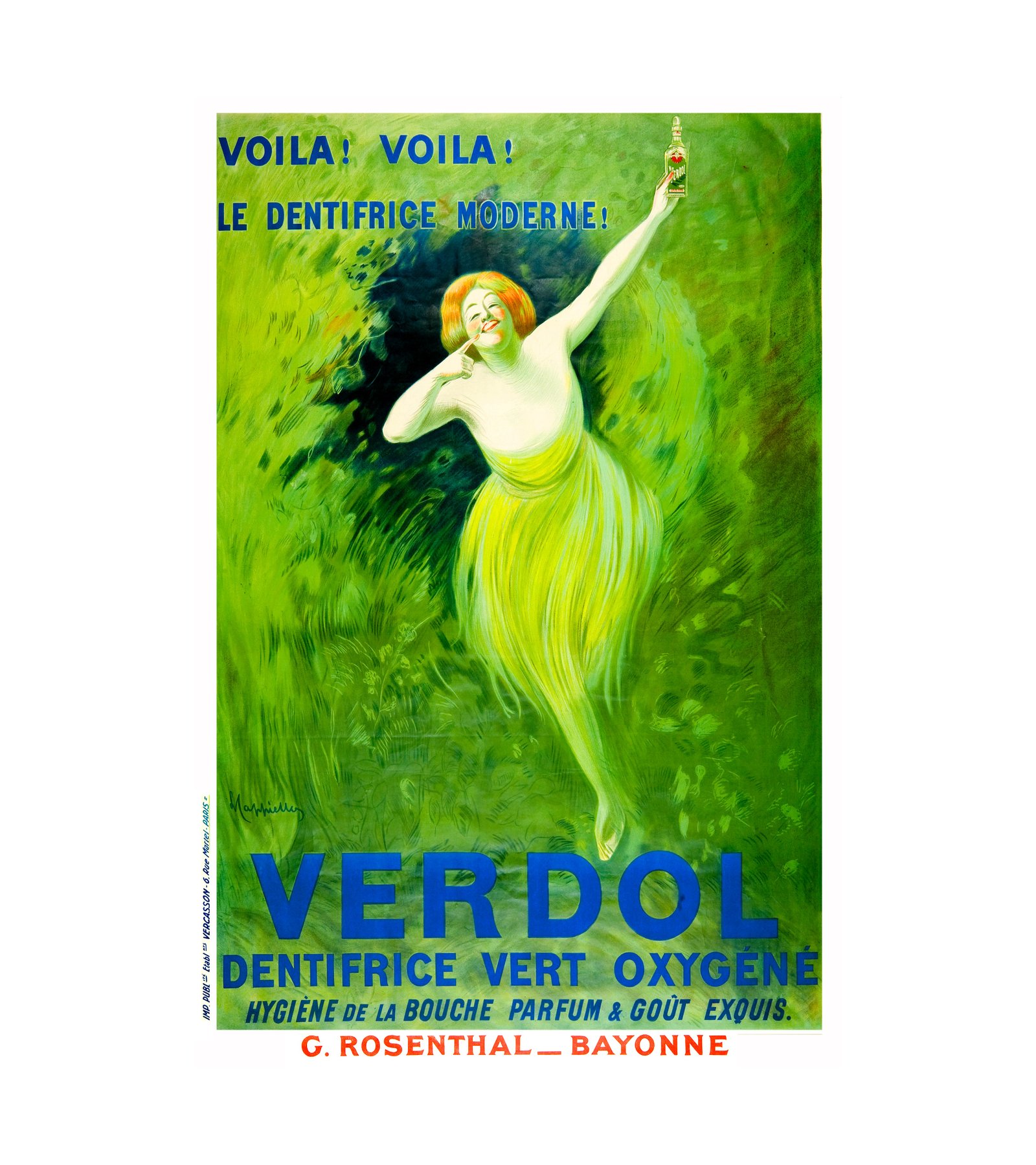 1911 Verdol, dentrifice vert oxygene Leonetto Cappiello (Italian, 1875-1942)