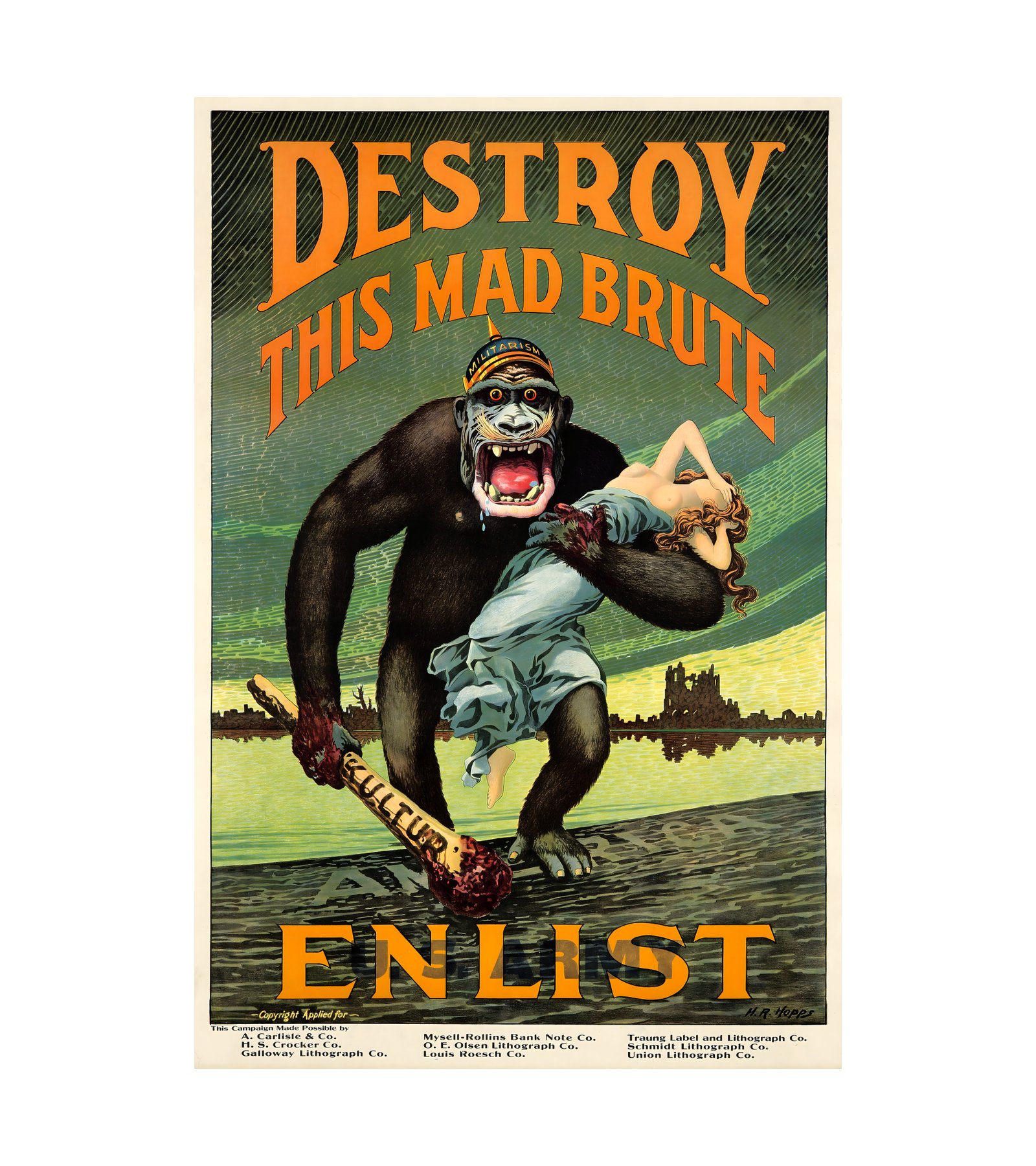 1917 H. R. HOPPS - Destroy This Mad Brute