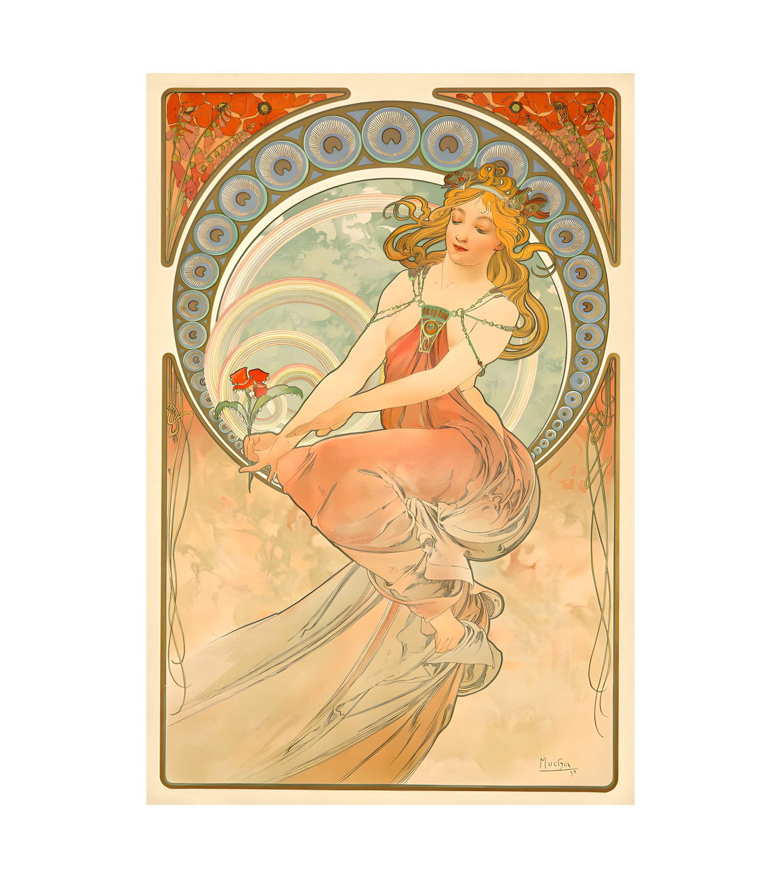 1898 ALPHONSE MUCHA (Art Nouveau) The Arts - Imp. F. Champenois, Paris 