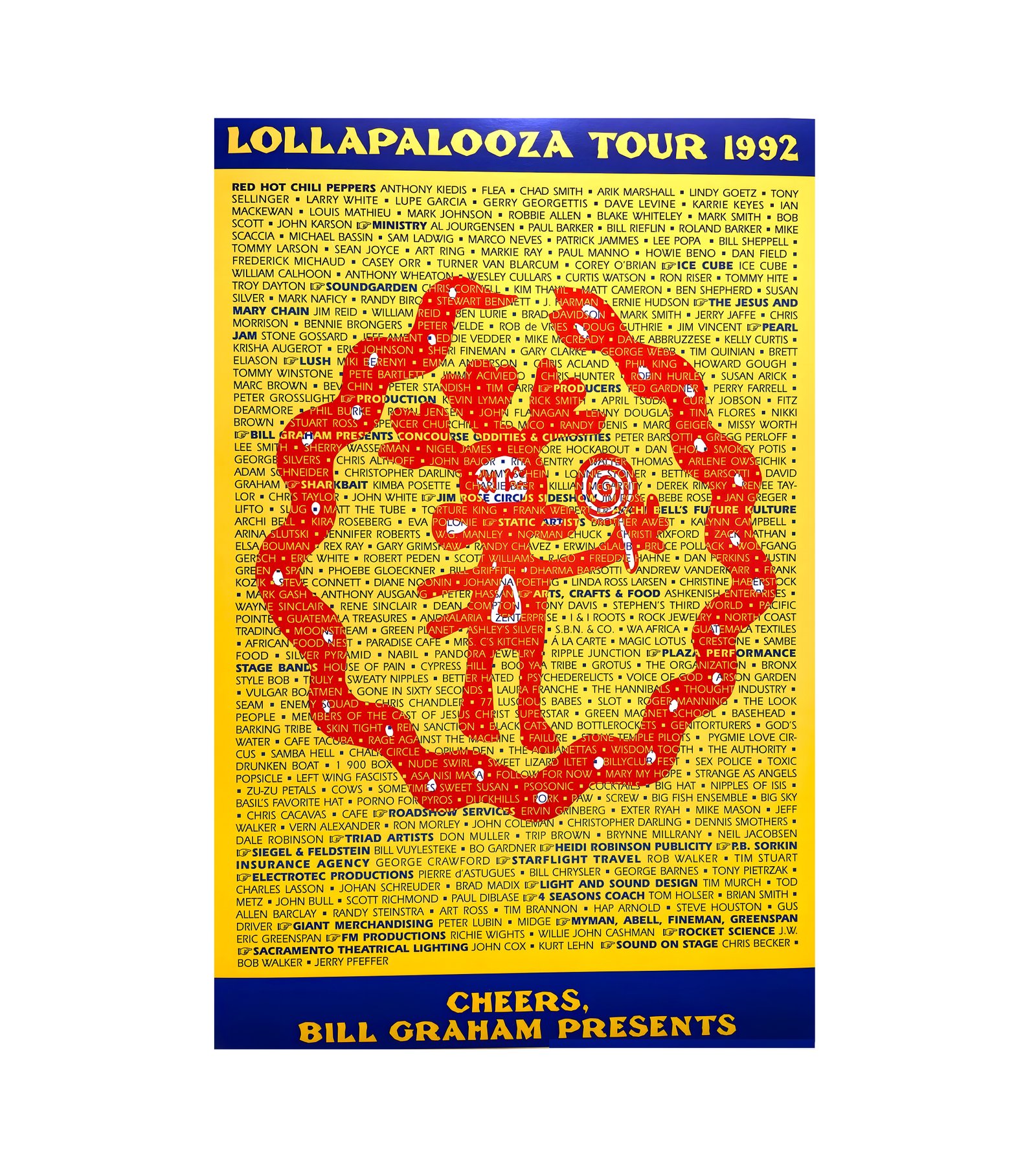 1992 Lollapalooza Concert Sound Garden Red Hot Chili Peppers Pearl Jam RARE 