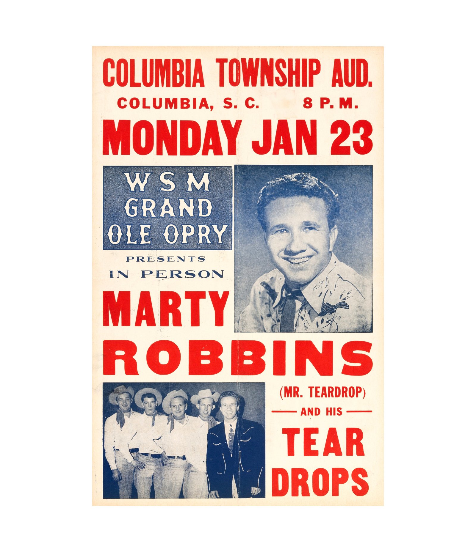 1956 Marty Robbins Grand Ole Opry Columbia Township Aud 