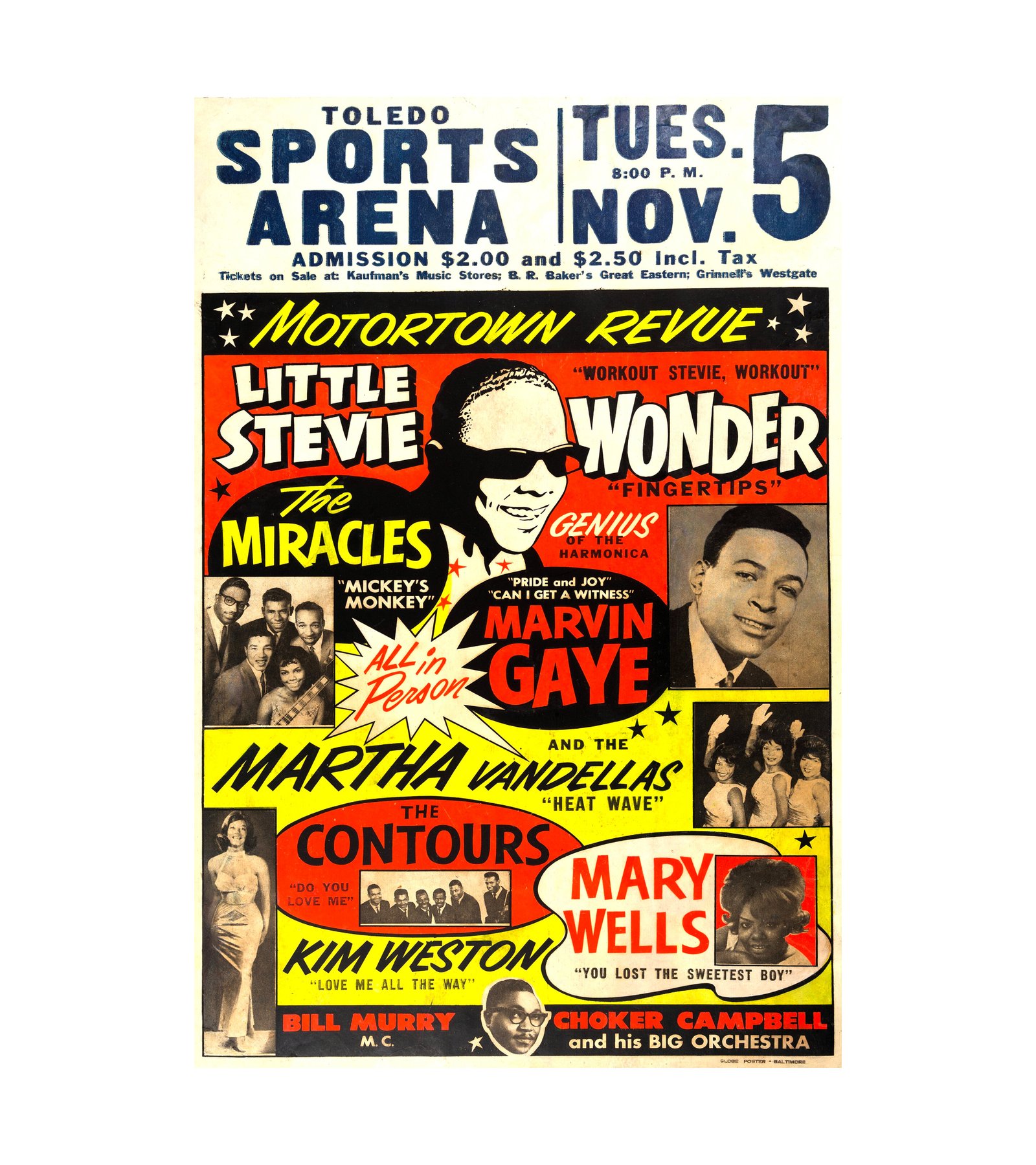 1963 Stevie Wonder Marvin Gaye Sports Arena - Extremely Rare 