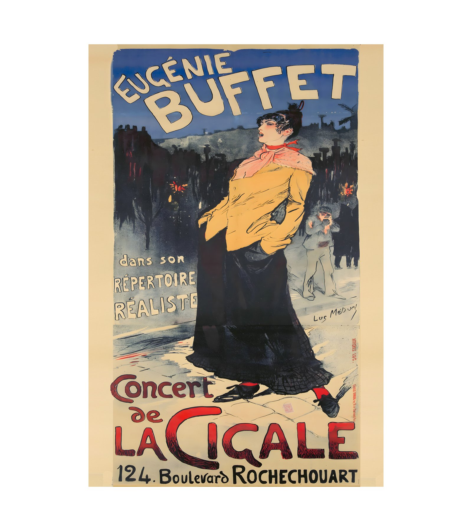 1894 LUCIEN METIVET - Eugenie Buffet - Concerte de La Cigale - Imp. Charles Verneau, Paris 