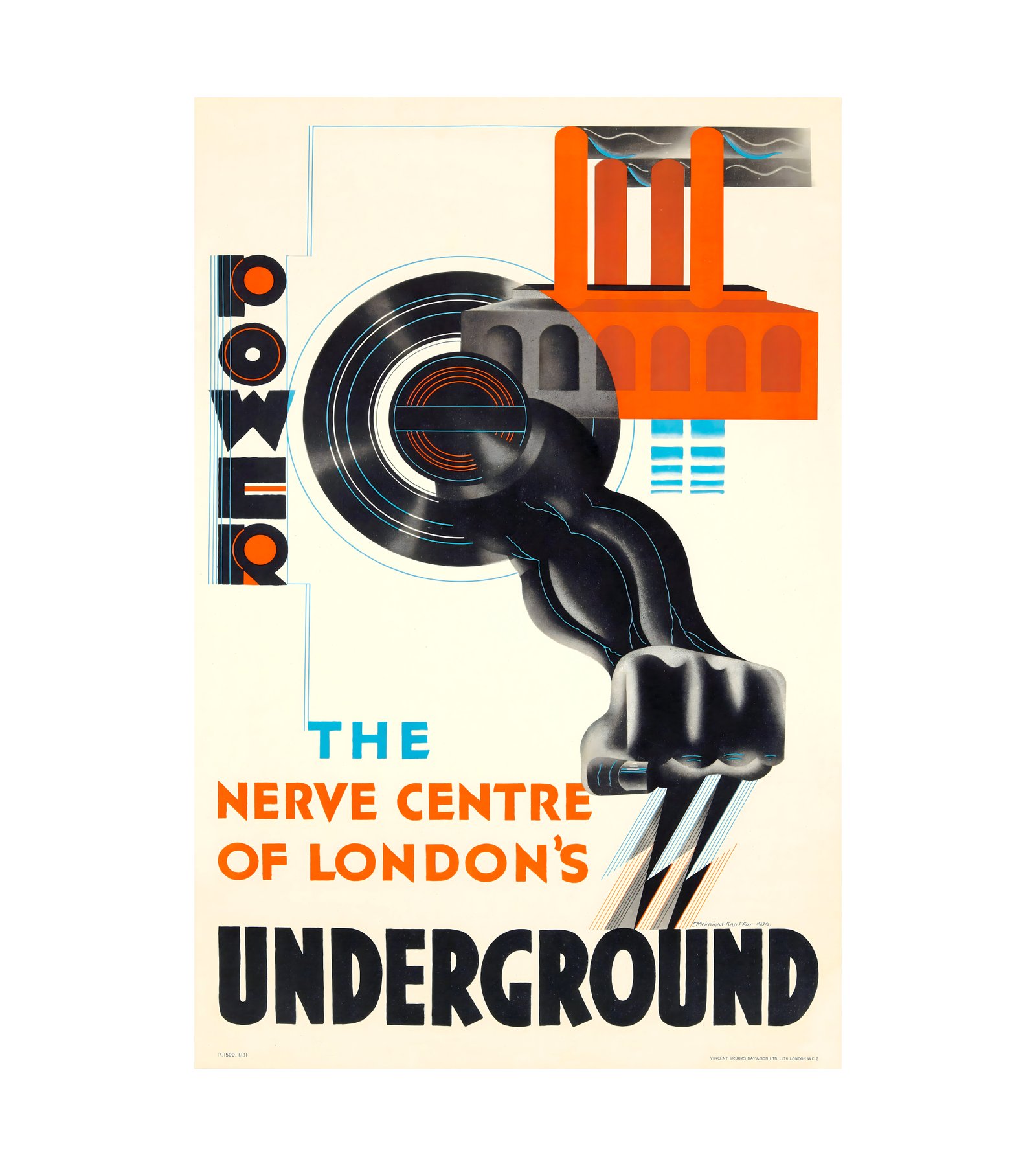 1931 Underground - Power Vincent Brooks, Day & Son, London 