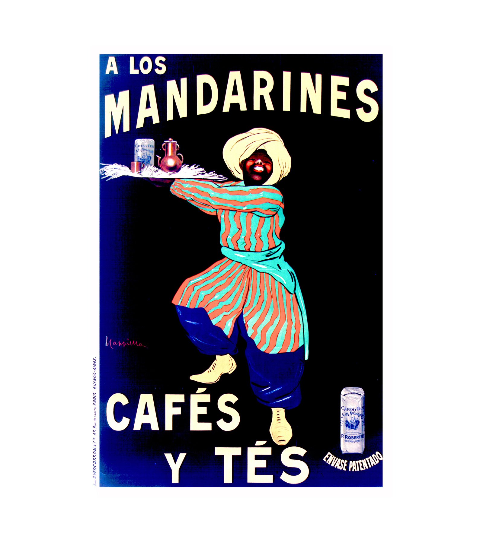 1908 A los Mandarines cafes y tes envase patentado Leonetto Cappiello (Italian, 1875-1942)