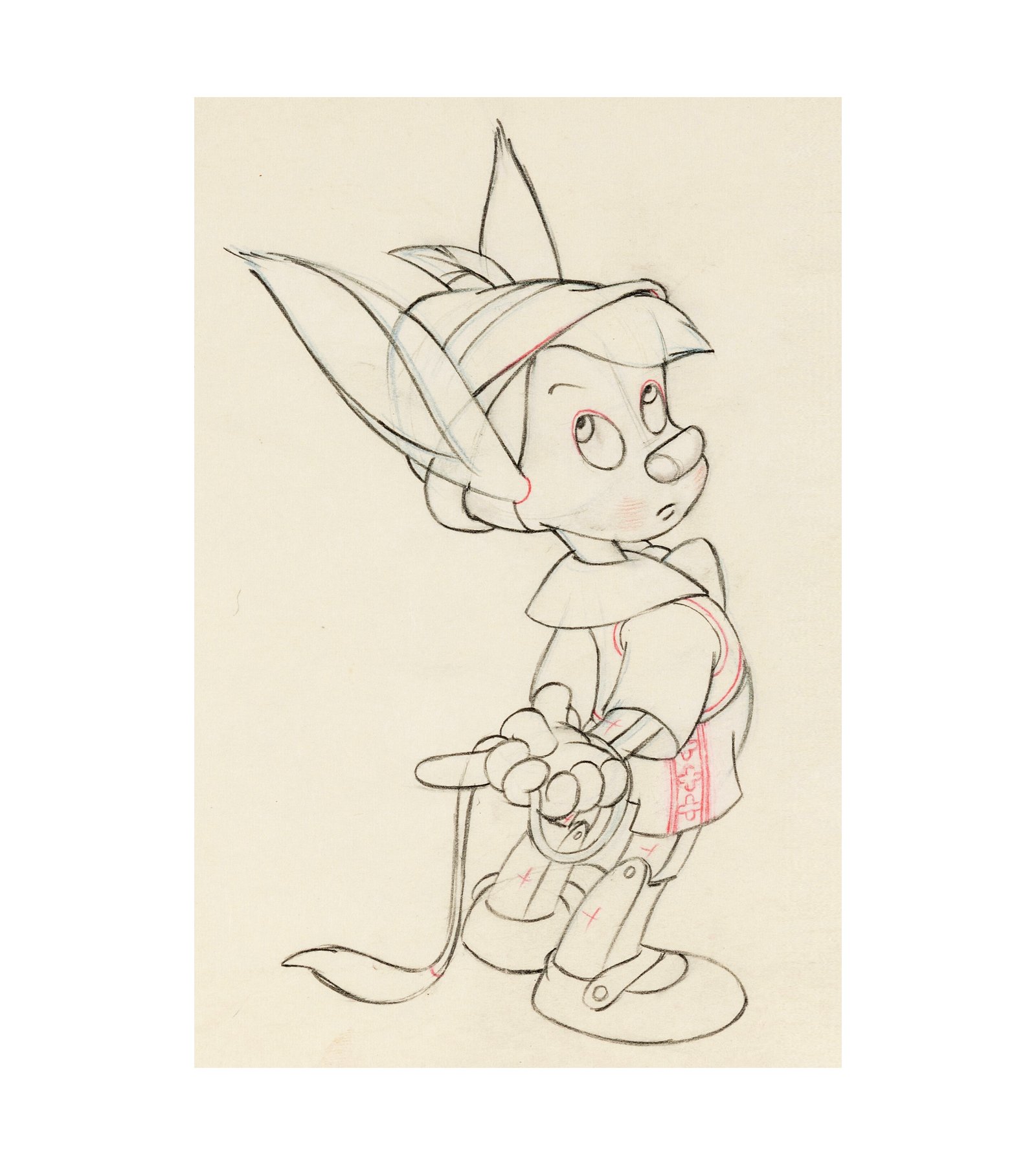 1940 Pinocchio Donkey Ears - Animation Drawing 