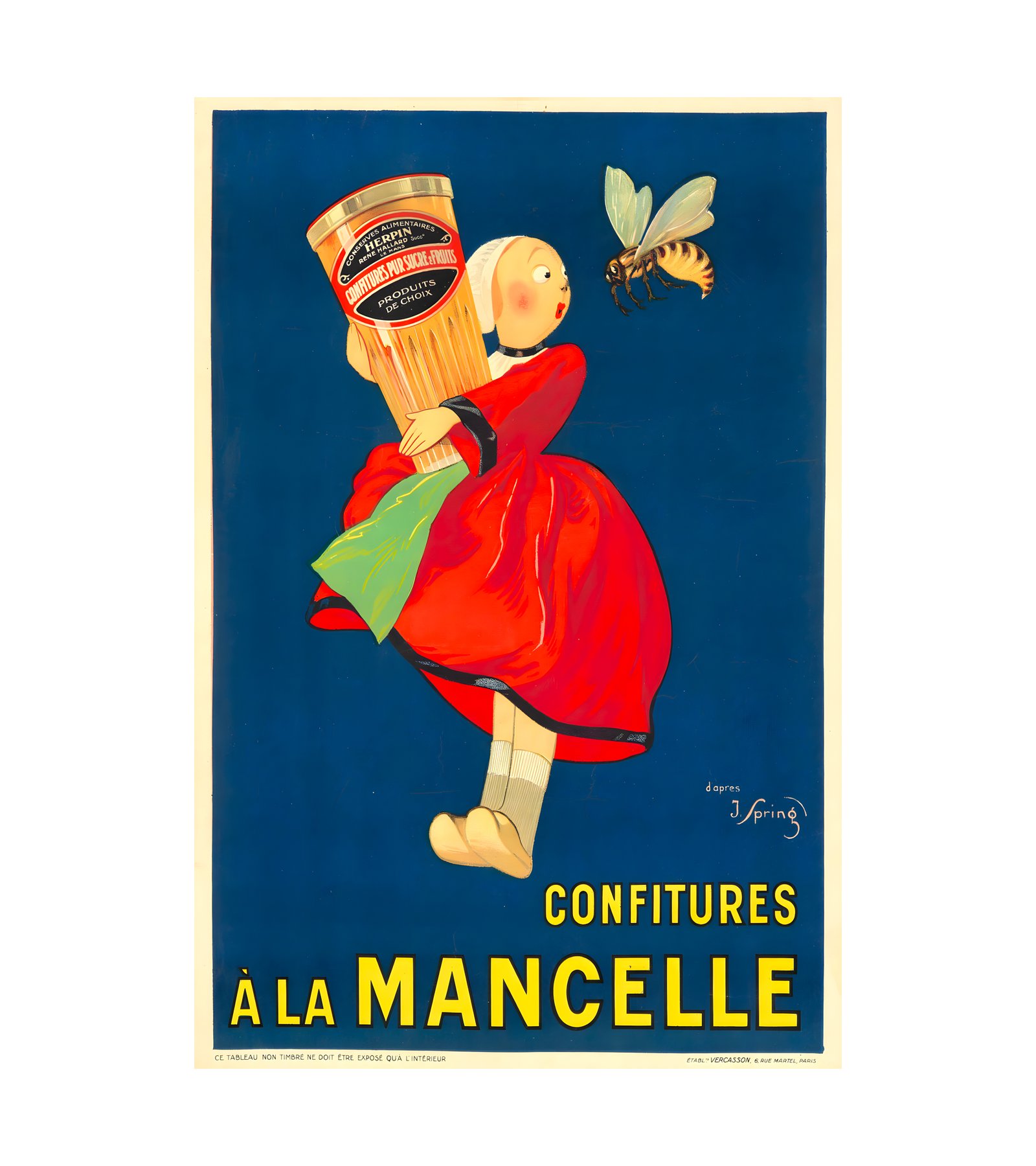 J. SPRING Empty heading Confitures 1910 Mancelle - Imp Vercasson, Paris 