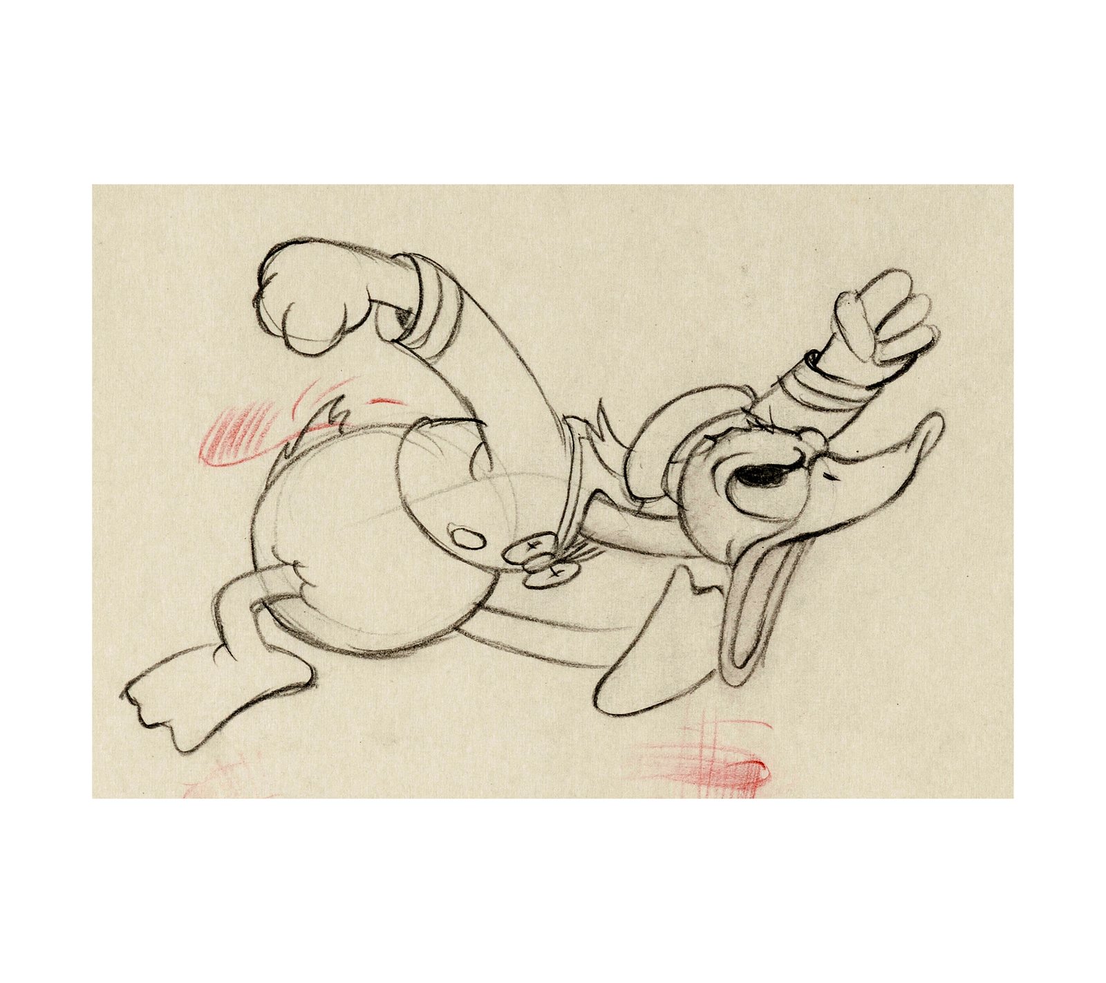1936 Orphan's Picnic - Donald Duck Animation Drawing 