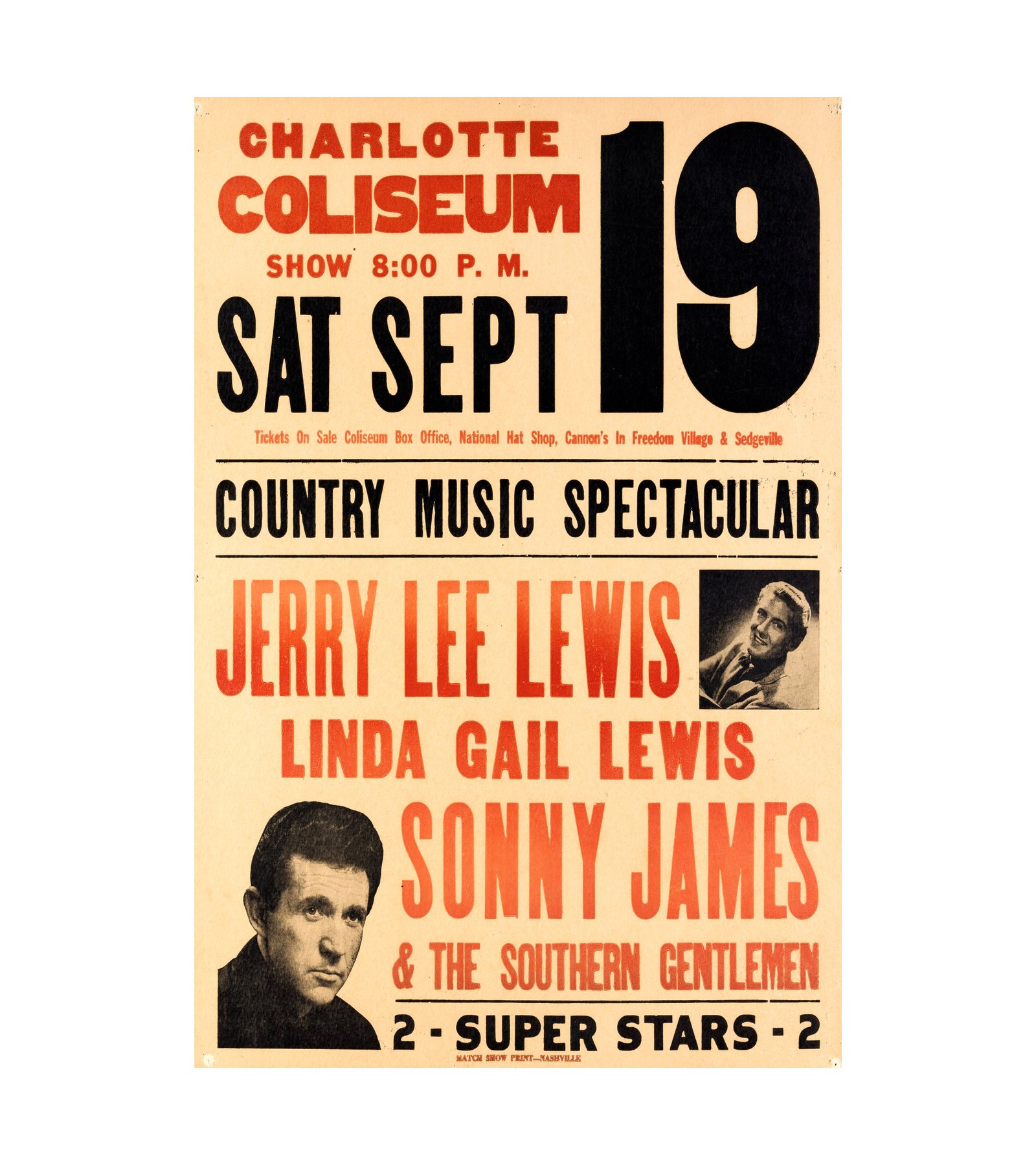 1970 Jerry Lee Lewis Charlotte, NC, Sun Records 
