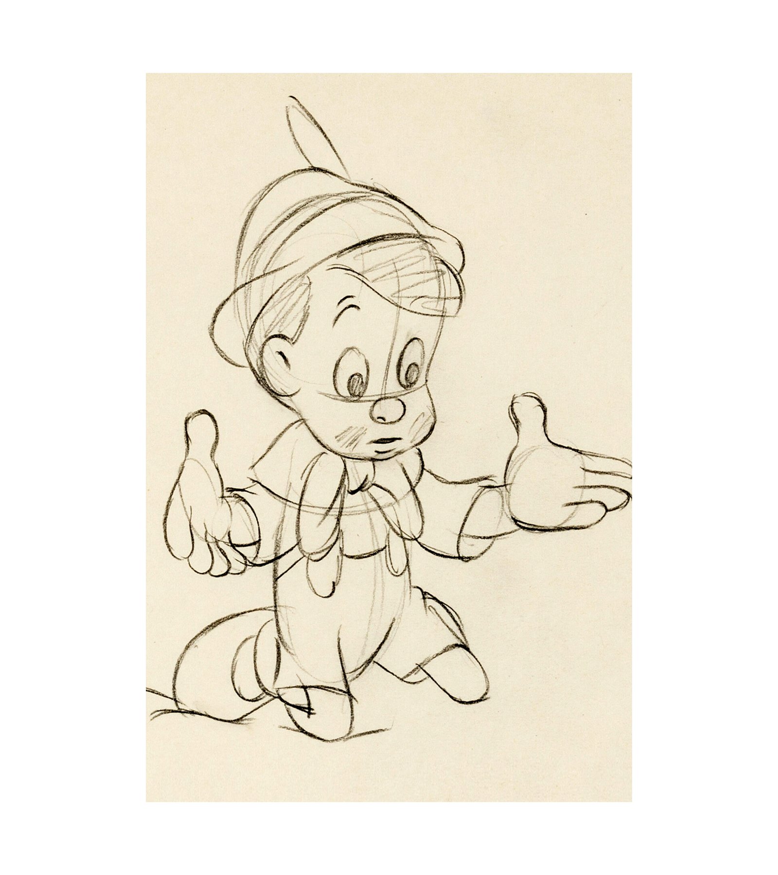 1940 Pinocchio Animation Sketch 