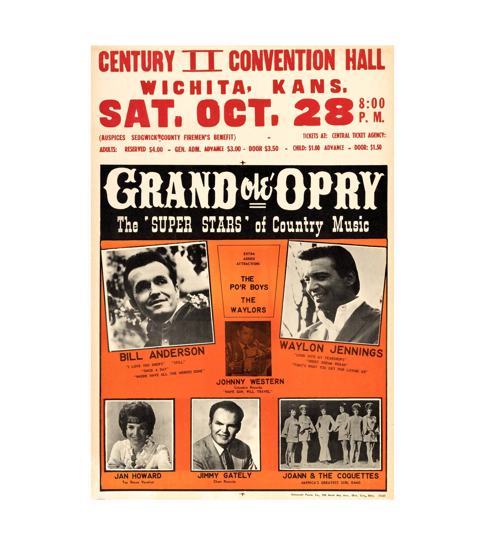 1972 Waylon Jennings Superstars of Country Music Wichita, KS 