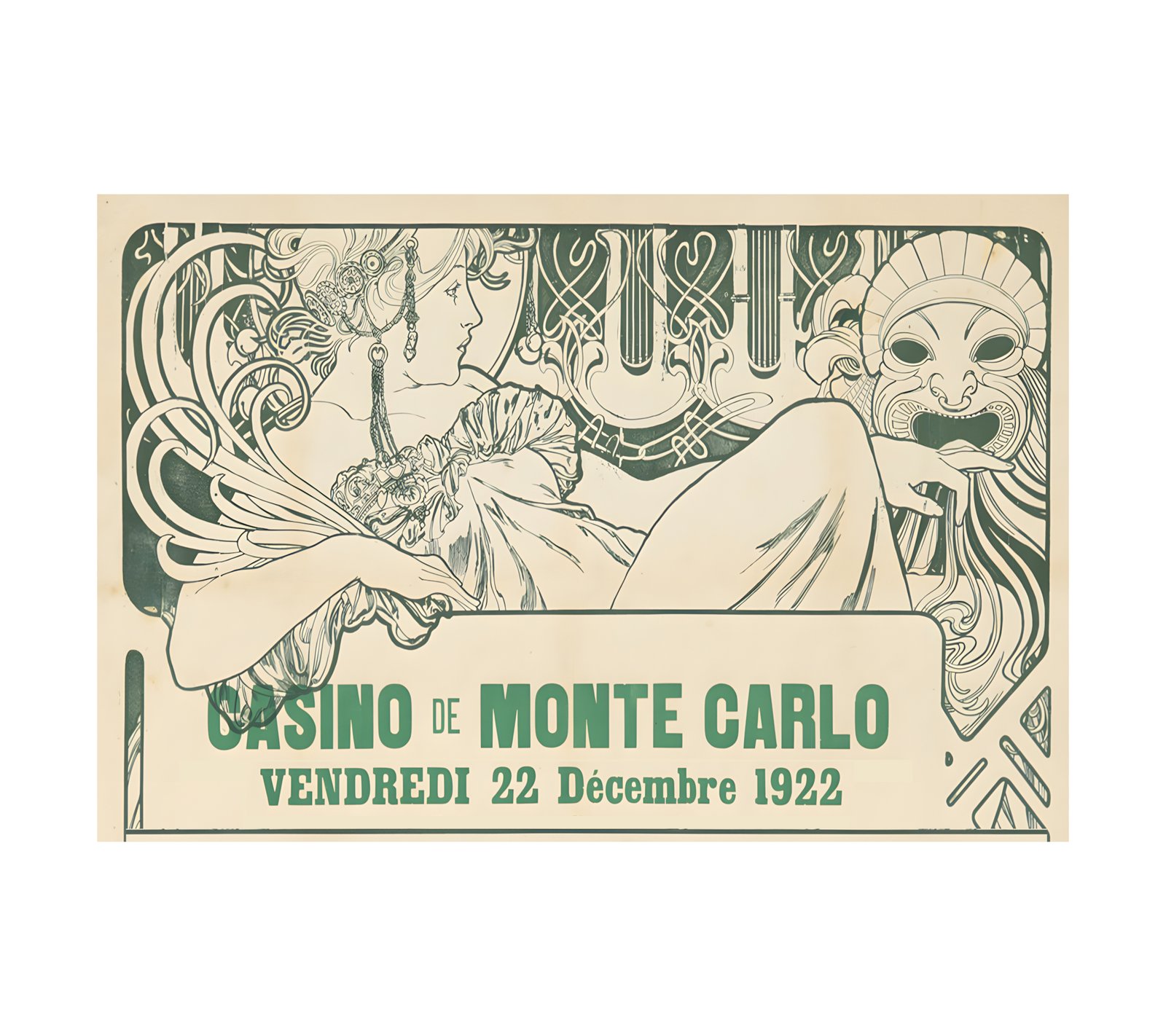 1899 ALPHONSE MUCHA (1860-1939) Ages of Man Calendar - Imp. F. Champenois, Paris 