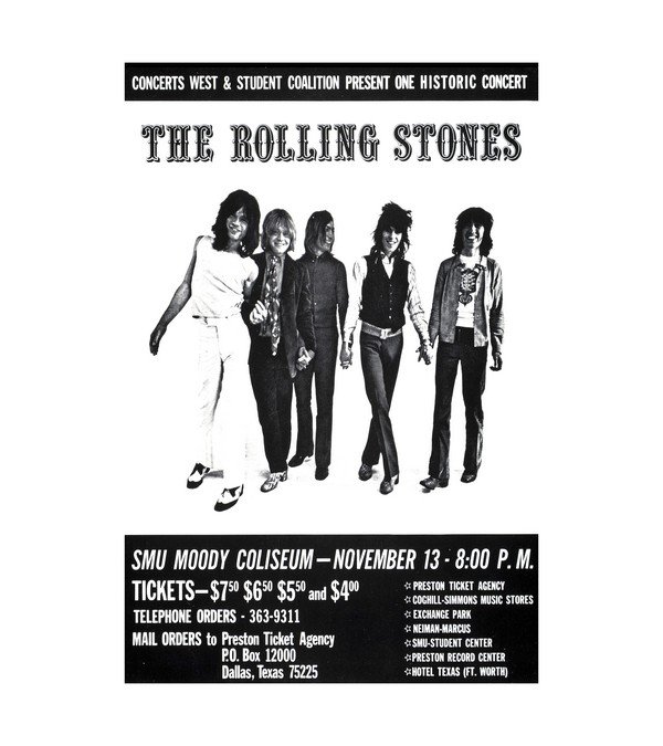 1969 The Rolling Stones Dallas, TX 