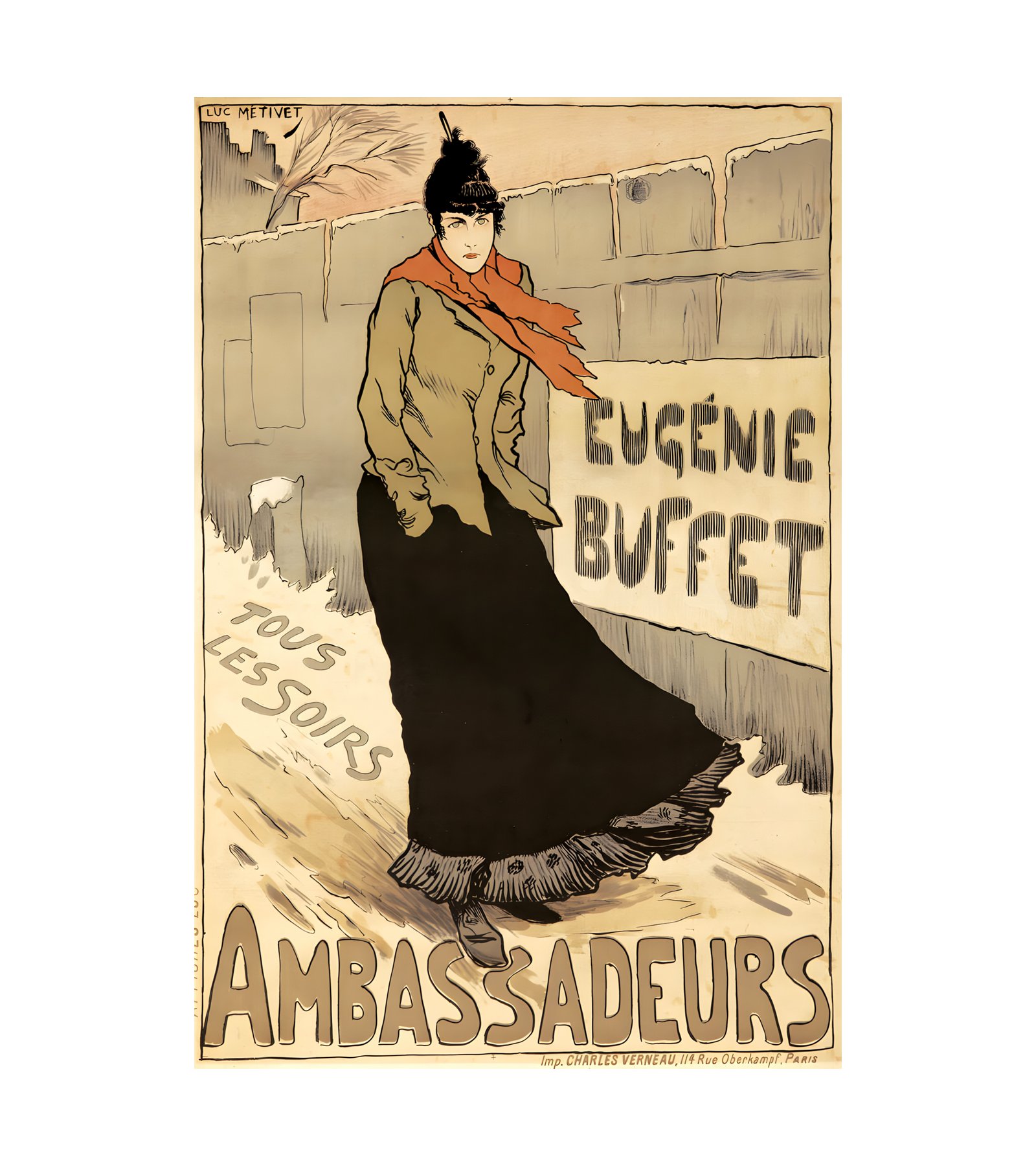 1893 LUCIEN METIVET - Eugenie Buffet - Ambassadeurs - Imp. Charles Verneau, Paris 