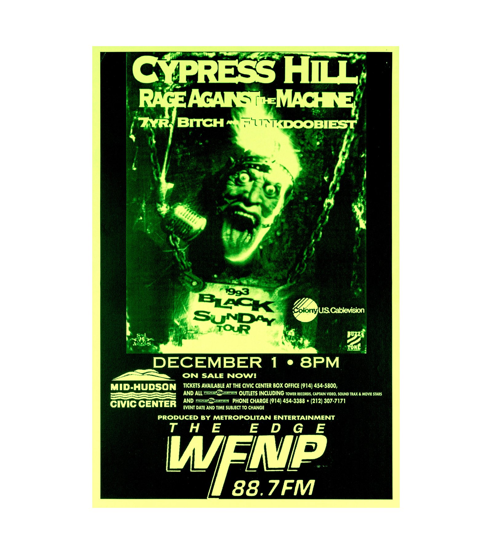 1993 Cypress Hill, Rage Against the Machine Poughkeepsie, NY 