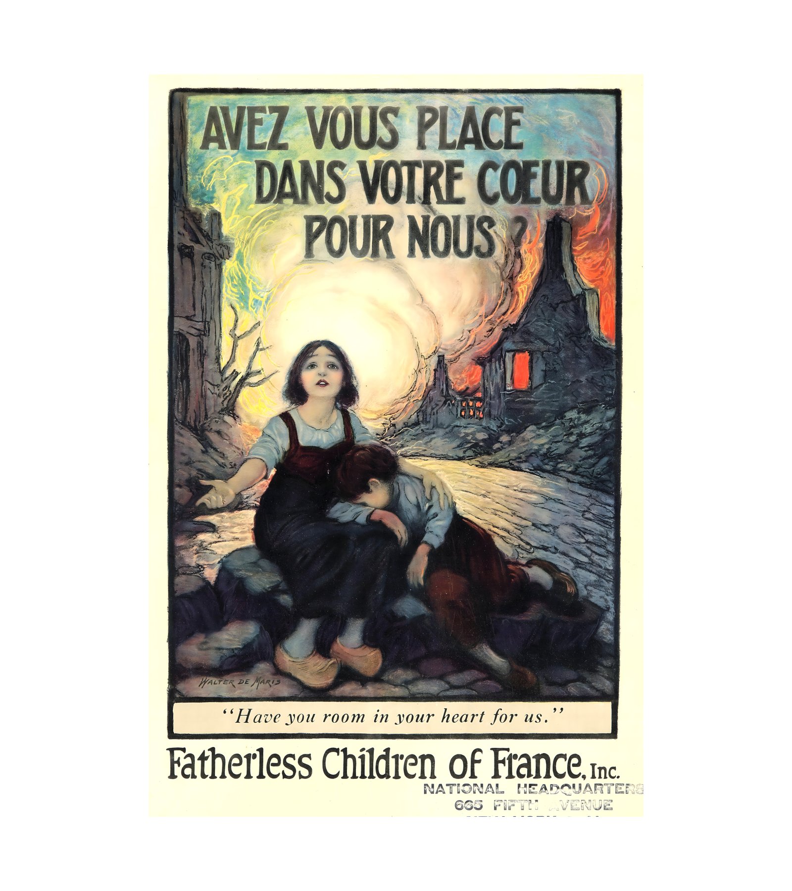 1917 WALTER DE MARIS - Fatherless Children of France - American Lithographic Co., NY 