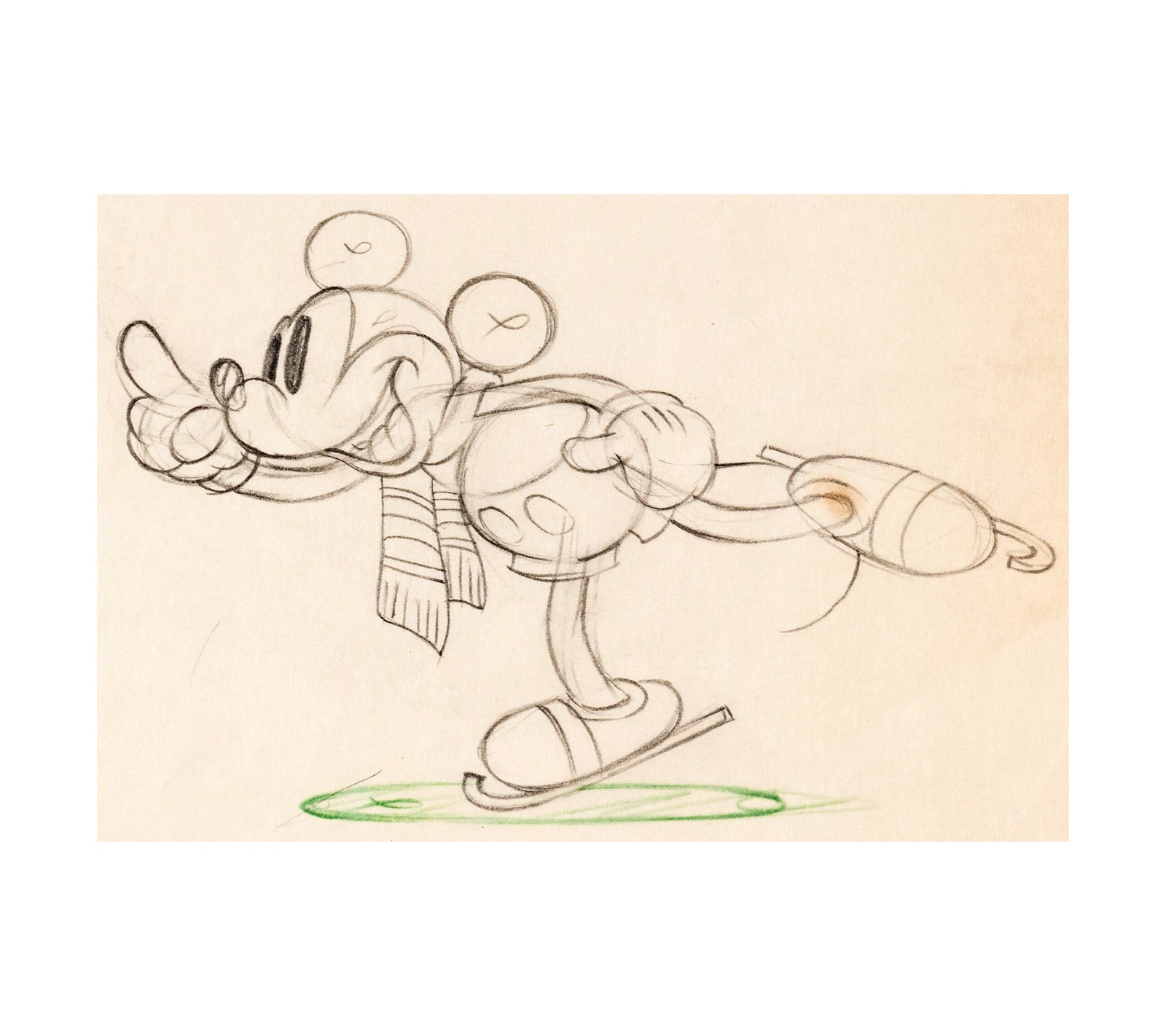 1935 Mickey Mouse On Ice - Animation Drawing 