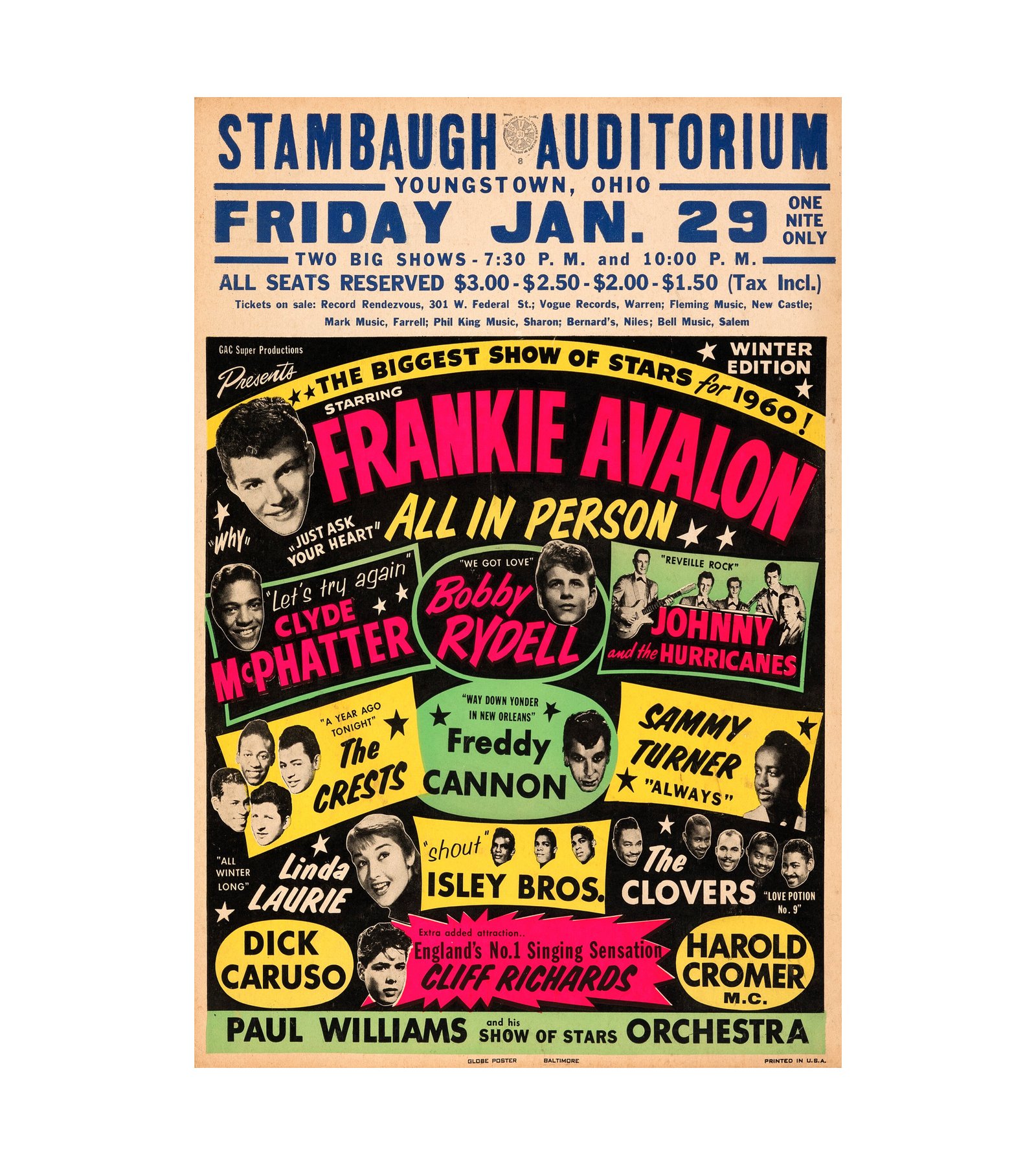 1960 Biggest Show of Stars Frankie Avalon, Bobby Rydell & The Isley Brothers 