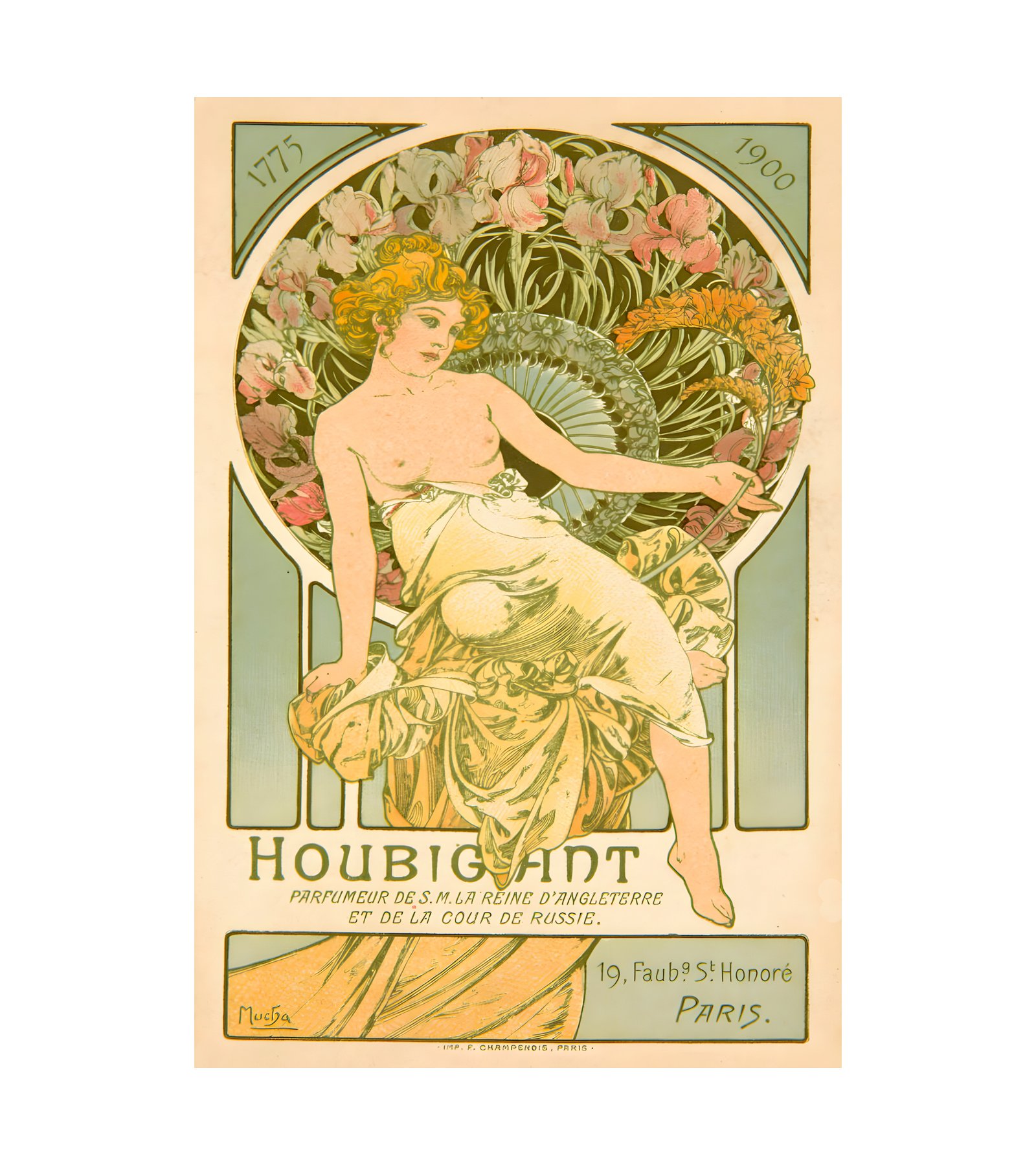 1900 ALPHONSE MUCHA - Houbigant Imp. F. Champenois, Paris 