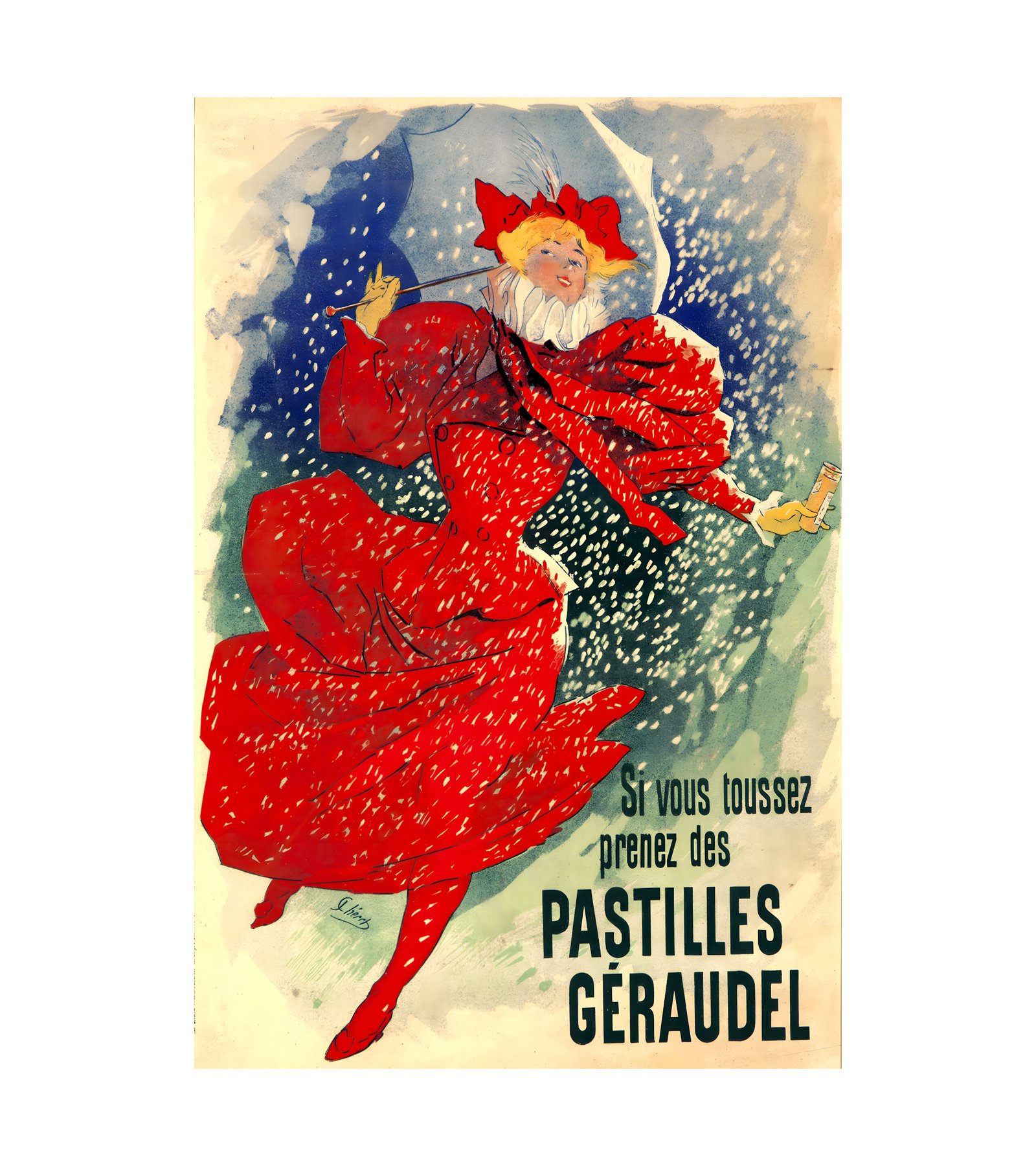1896 JULES CHERET - Pastilles Geraudel -Imp. Chaix, Paris 