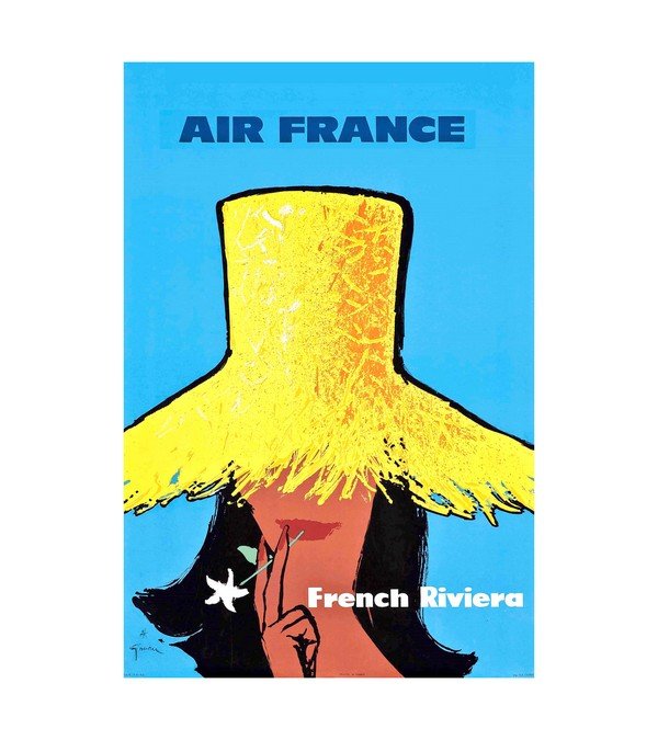1962 Air France to the Cote d Azur in the South of France 