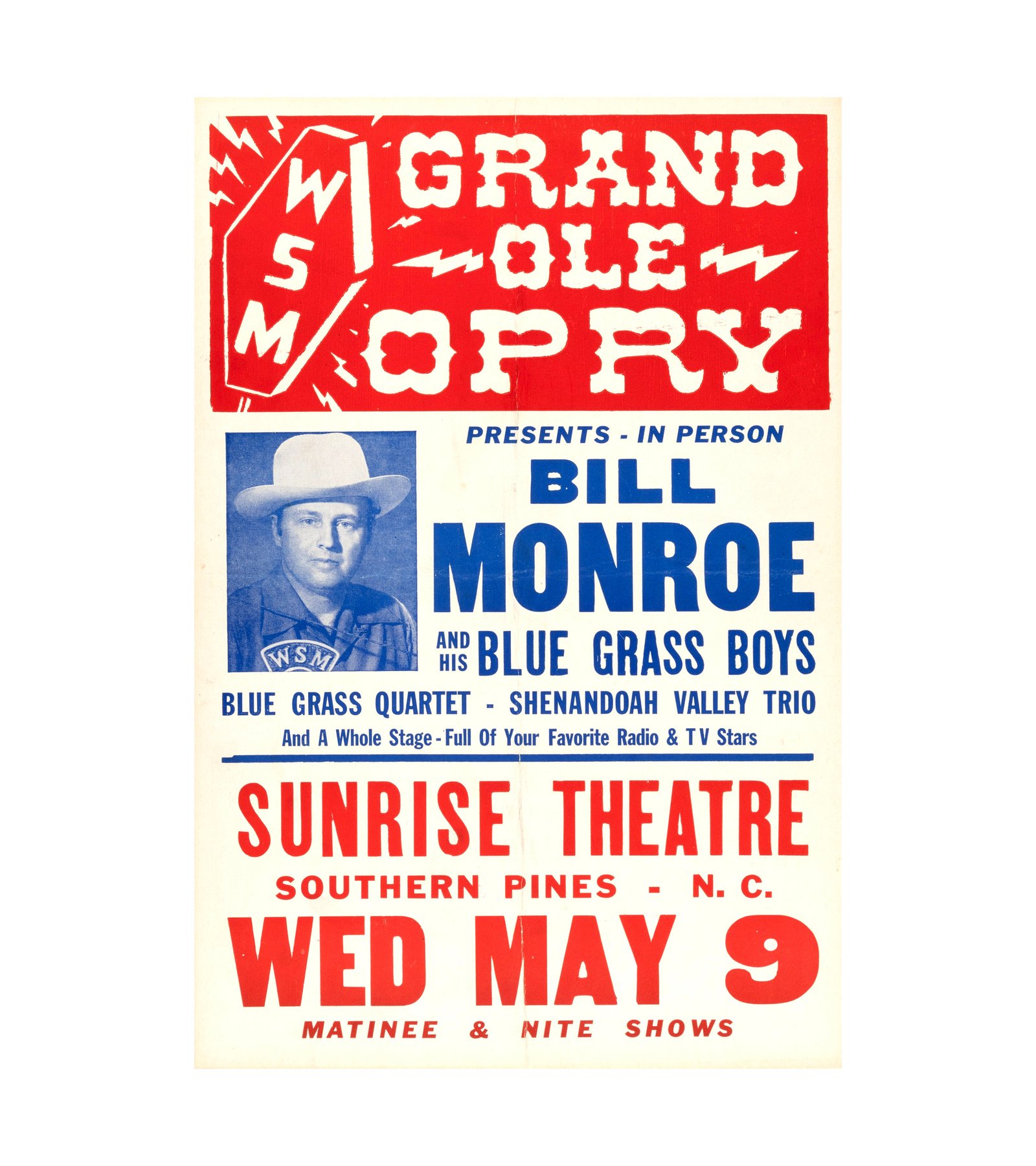 1956 Bill Monroe & His Blue Grass Boys Sunrise Theatre 