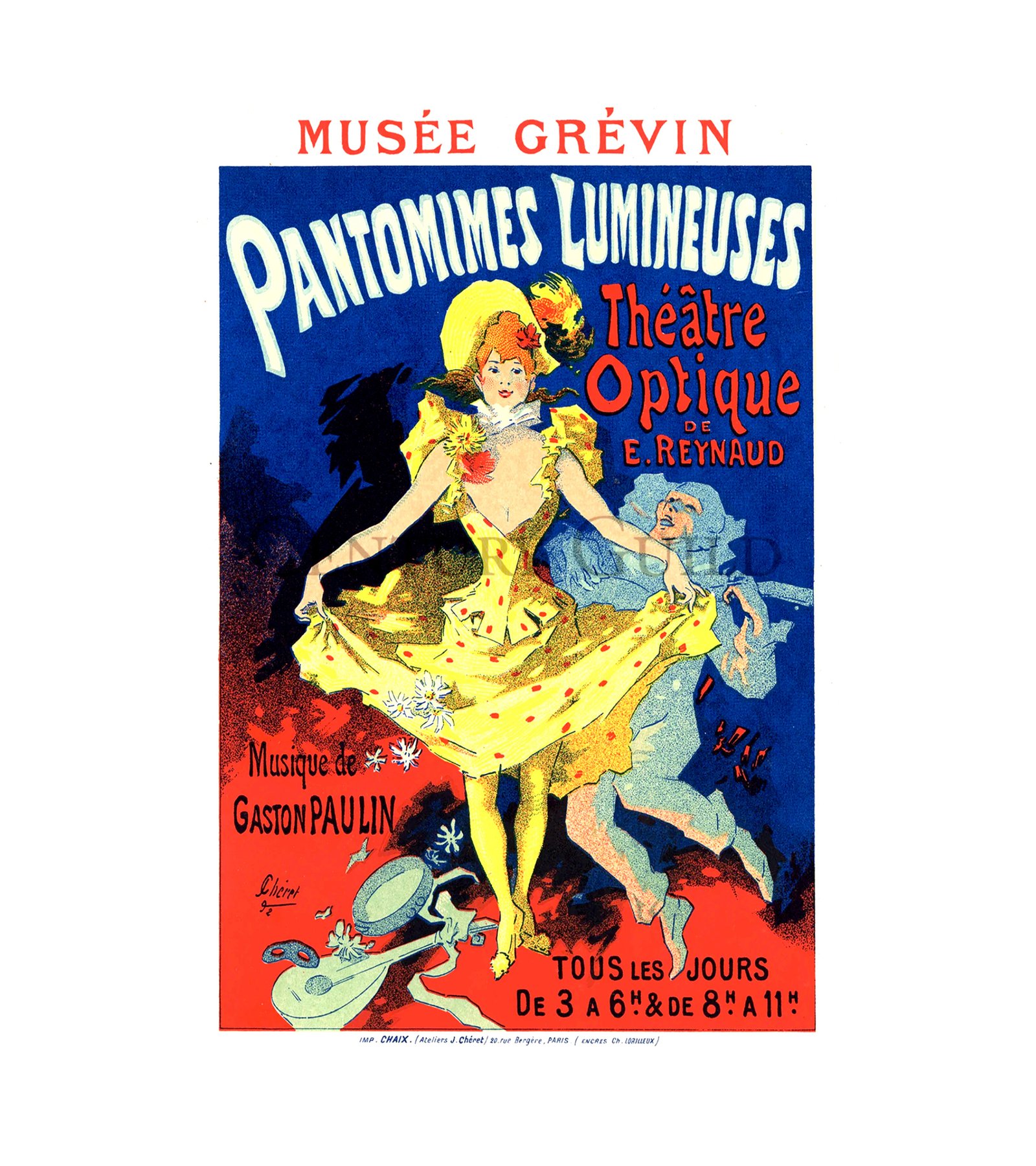 1896 Musee Grevin, Pantomimes Lumineuses by Jules Cheret 