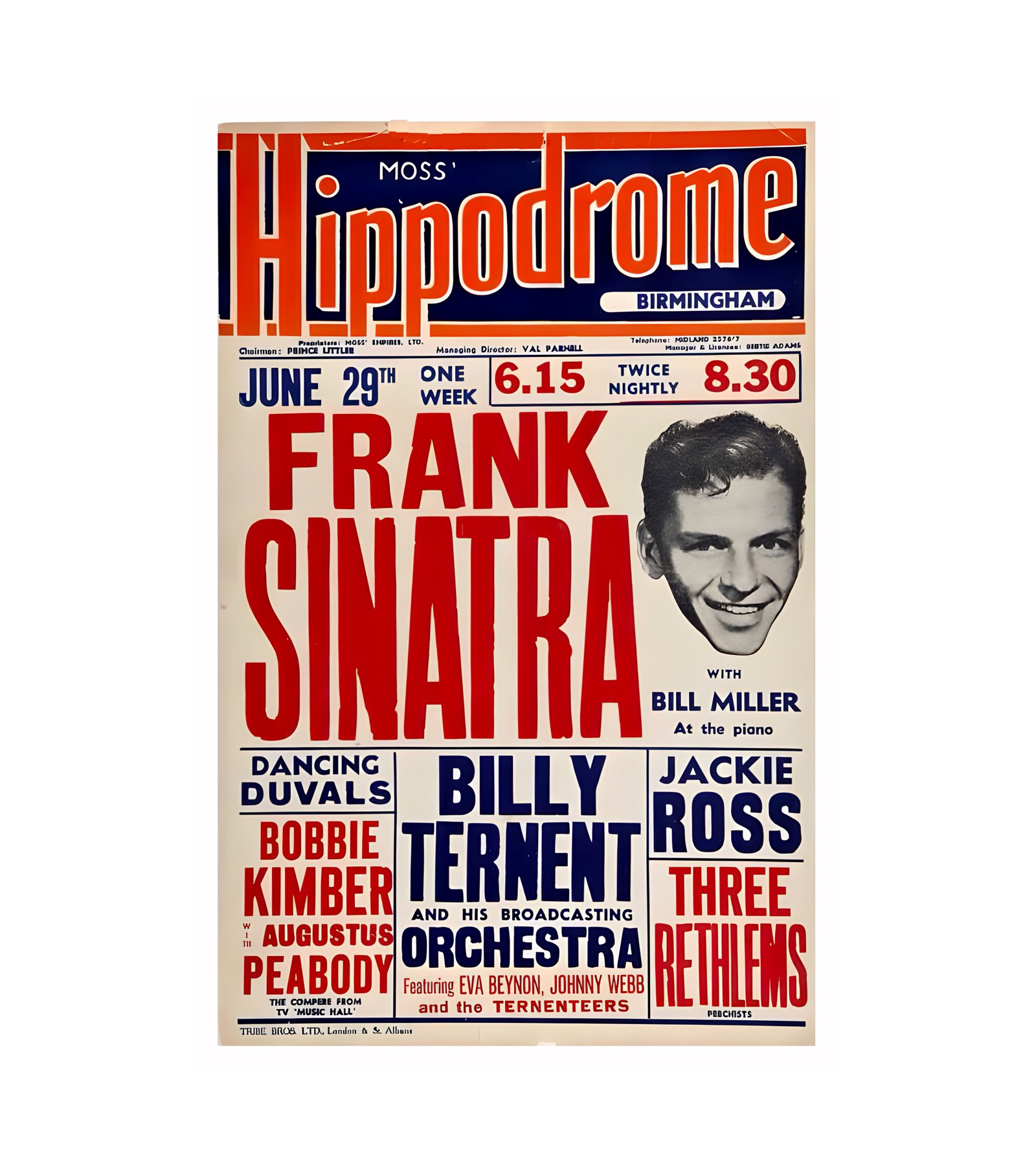 1947 FRANK SINATRA THE HIPPODROME BIRMINGHAM 