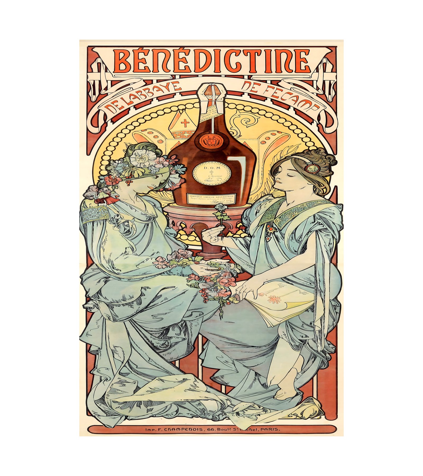 1898 ALPHONSE MUCHA (1860-1939) The Arts - Poetry - Imp. F. Champenois, Paris 