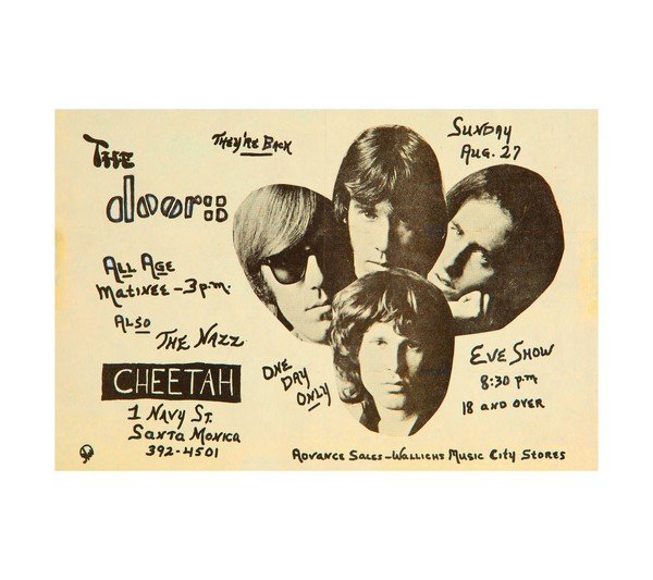 1967 The Doors Jim Morrison Cheetah Club Los Angeles