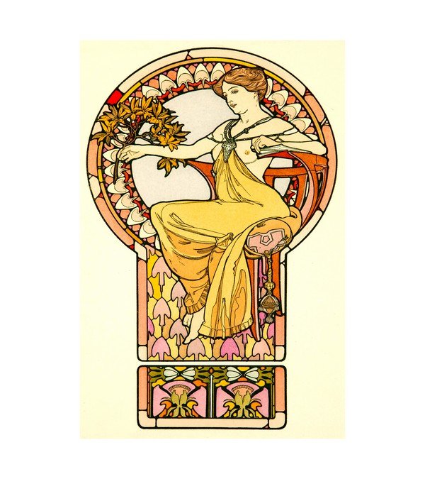 1901 Seated Woman - Alphonse Mucha