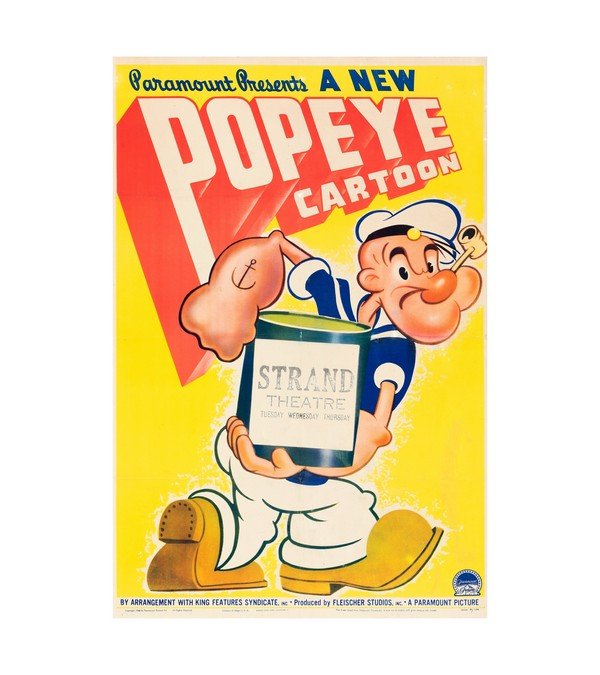 1941 Popeye Stock Poster (Paramount) 