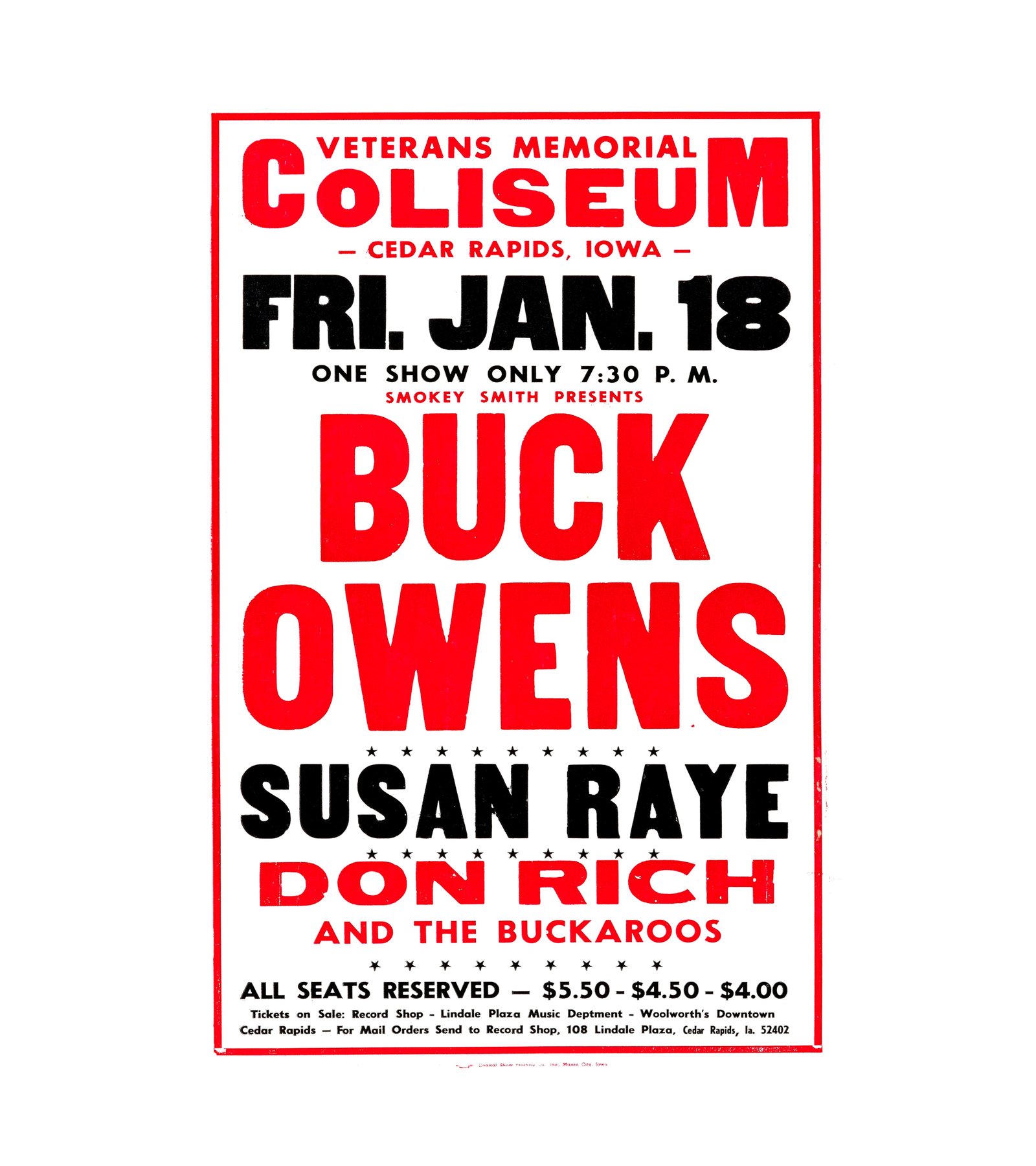 1974 Buck Owens & the Buckaroos - Cedar Rapids, IA 