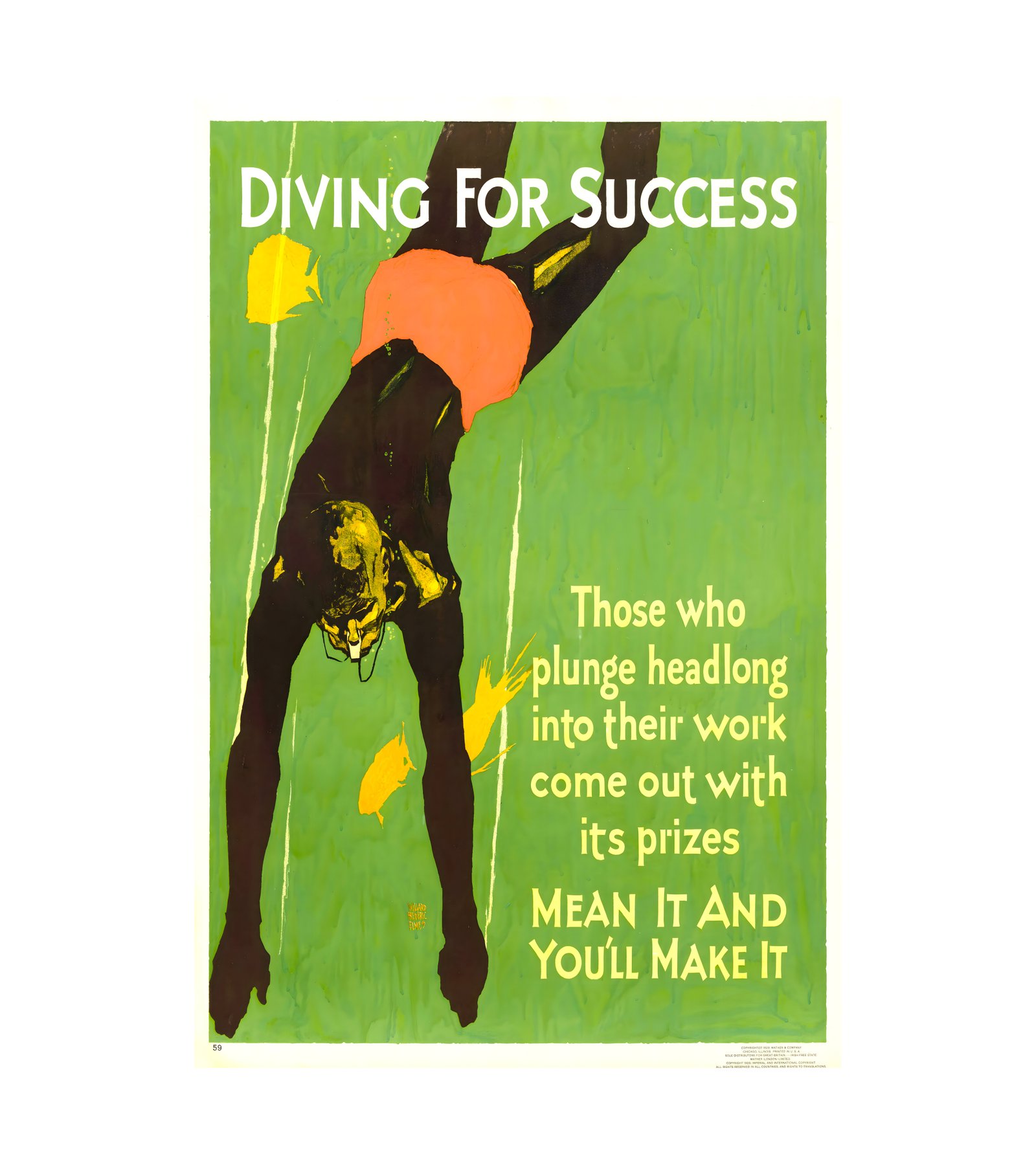 1929 Willard Frederic Elmes - Mather - Diving for Success work incentive 