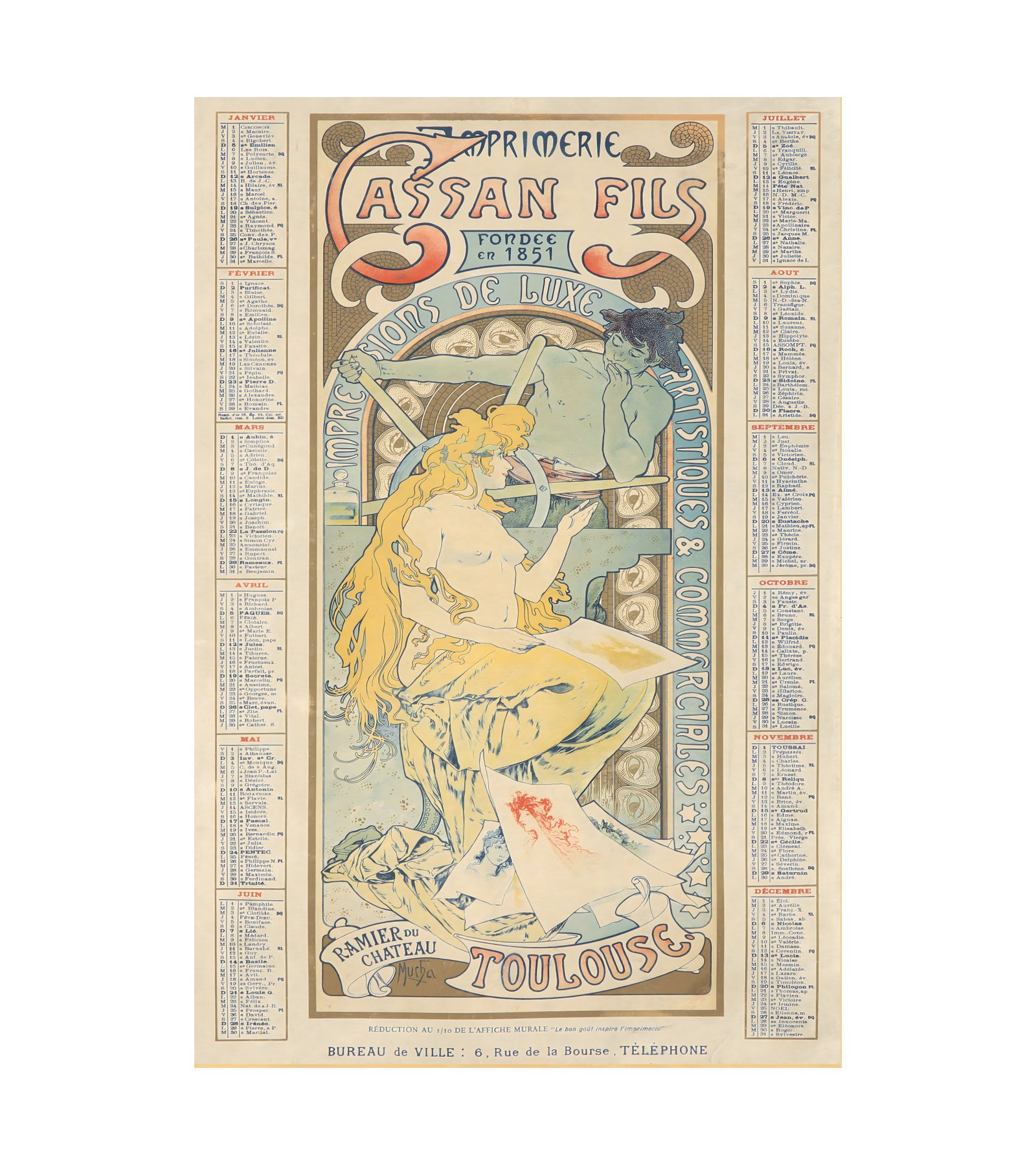 1905 ALPHONSE MUCHA - Sarah Bernhardt - Farewell American Tour 1905-1906 