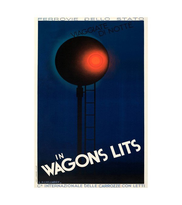 1930 Travel at Night (Compagnie des Wagons-Lits, Italian 