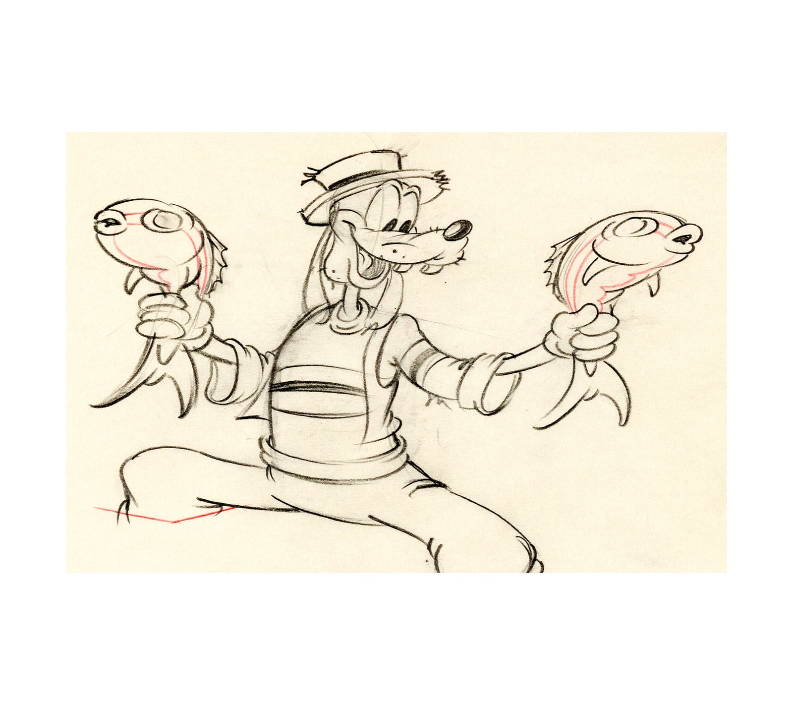 1939 Goofy and Wilbur - Animation Drawing 