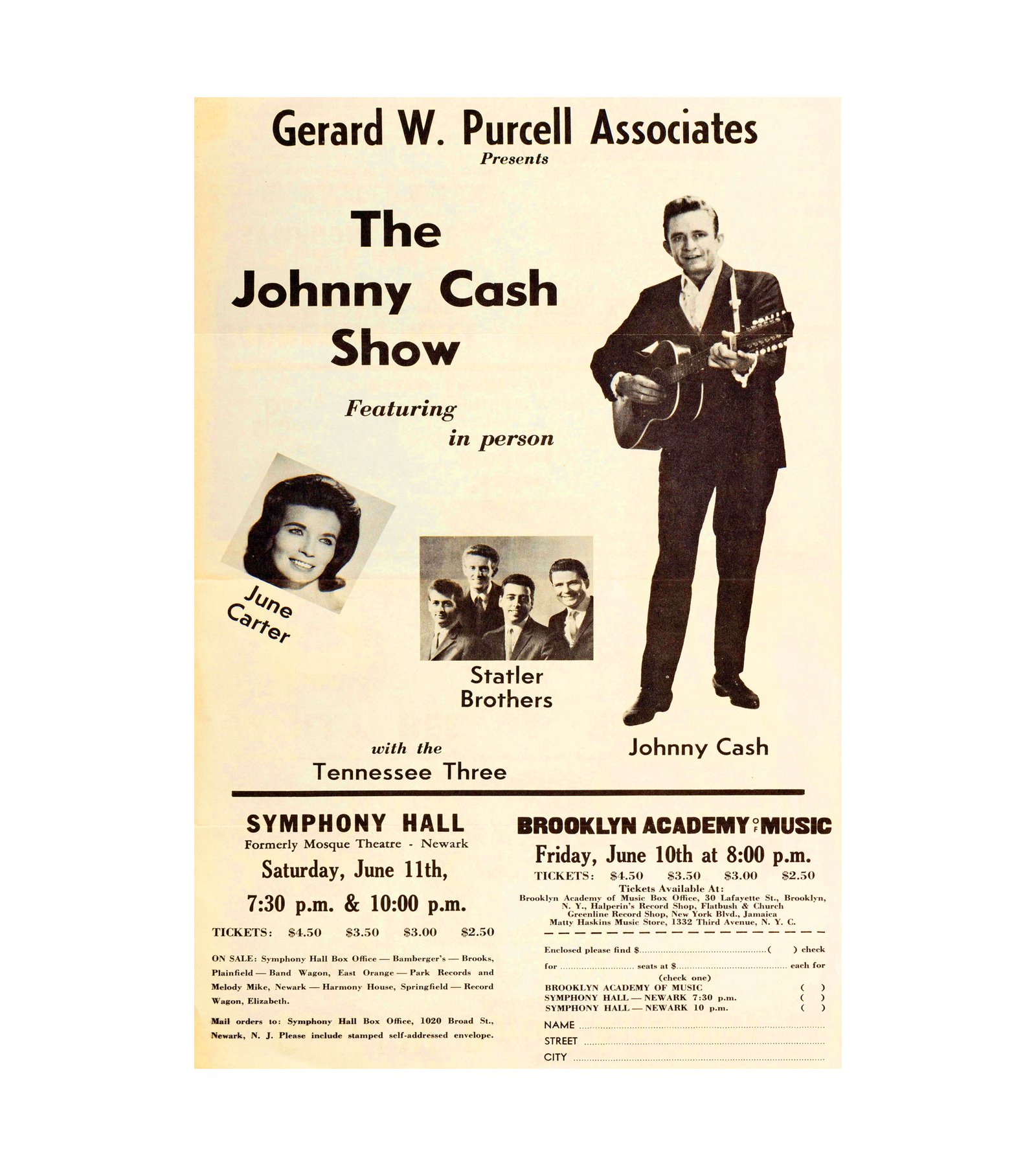 1966 Johnny Cash Newark, NJ, Sun Records 